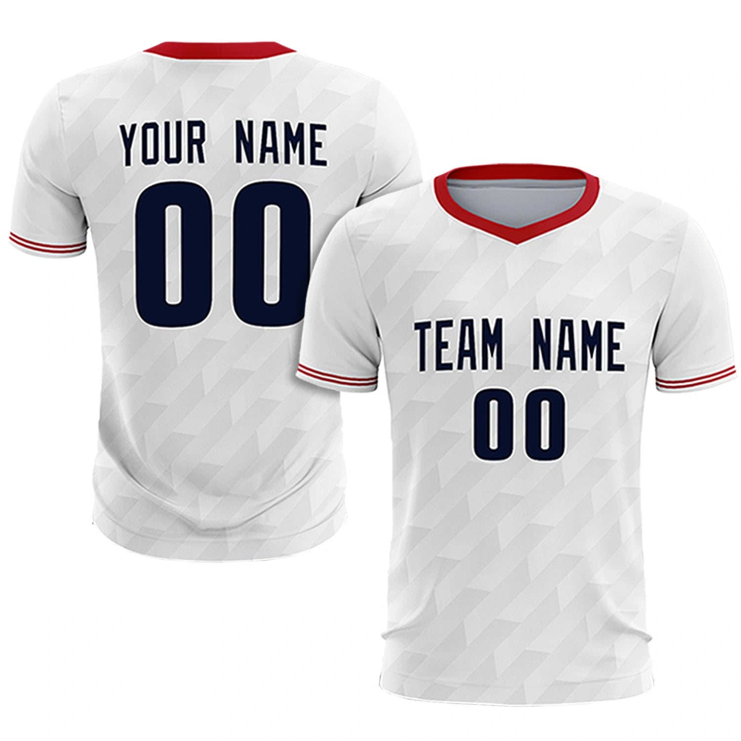 Custom White Red Training Uniform Soccer Sets Jersey