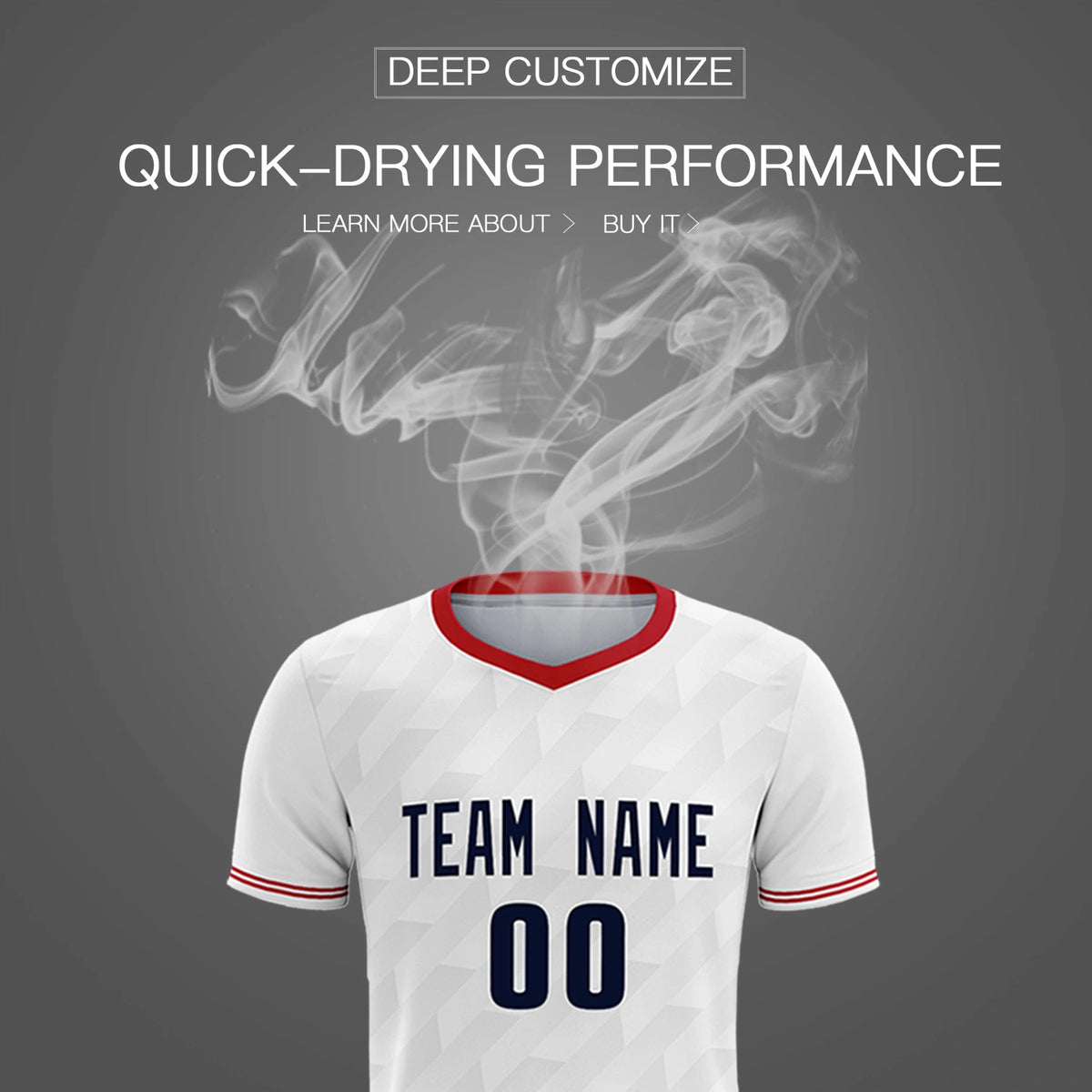 Custom White Red Training Uniform Soccer Sets Jersey