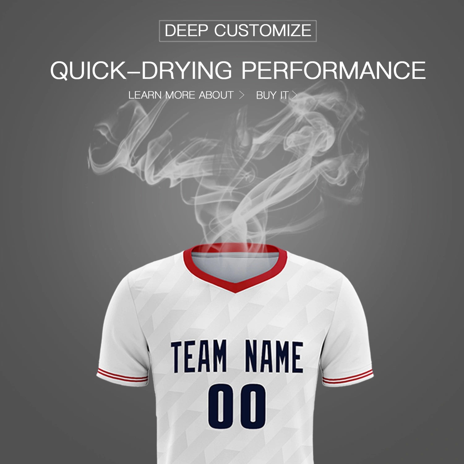 Custom White Red Training Uniform Soccer Sets Jersey