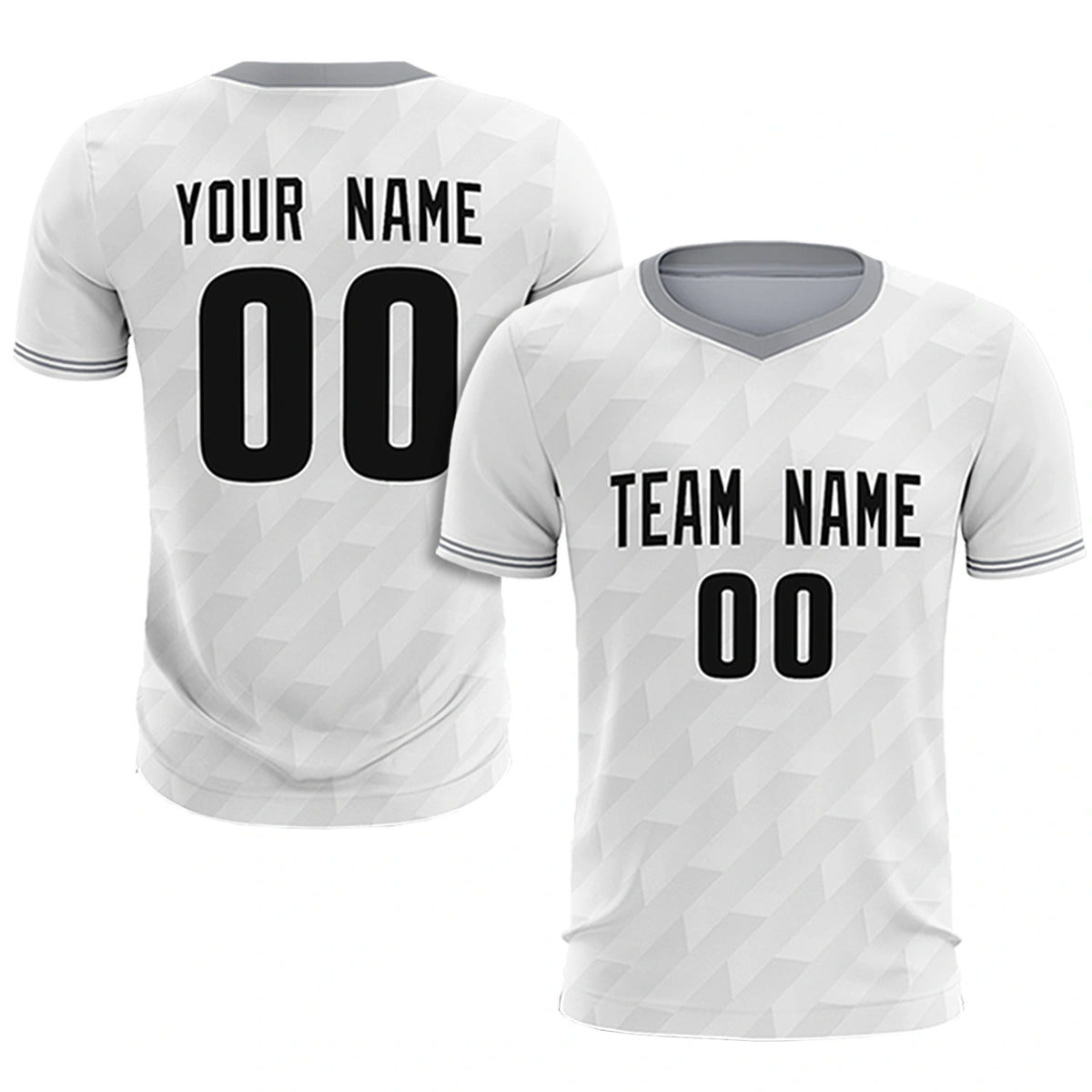 Custom White Gray Training Uniform Soccer Sets Jersey