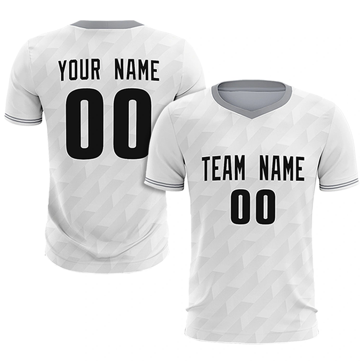 Custom White Gray Training Uniform Soccer Sets Jersey