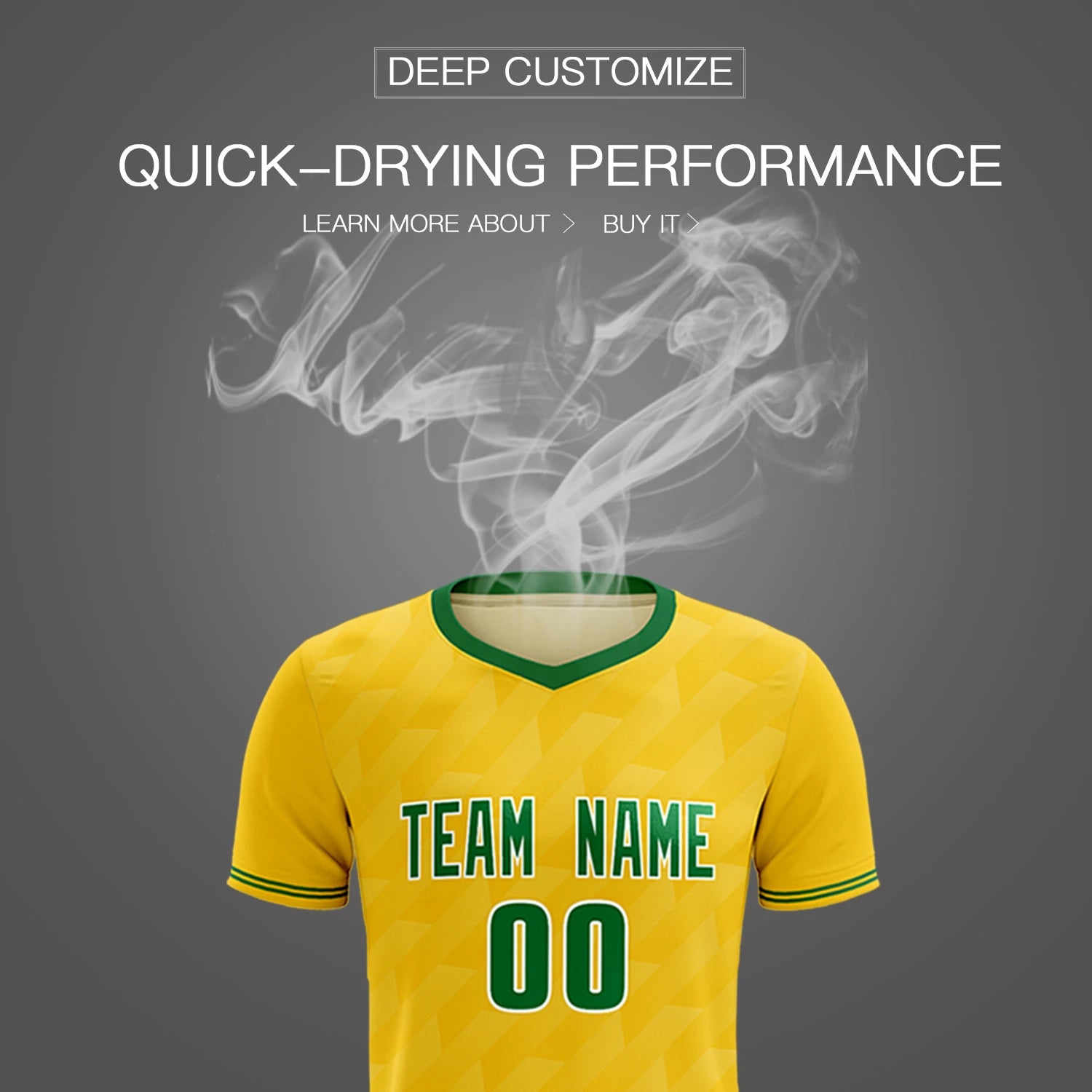 Custom Gold01 Kelly Green Training Uniform Soccer Sets Jersey