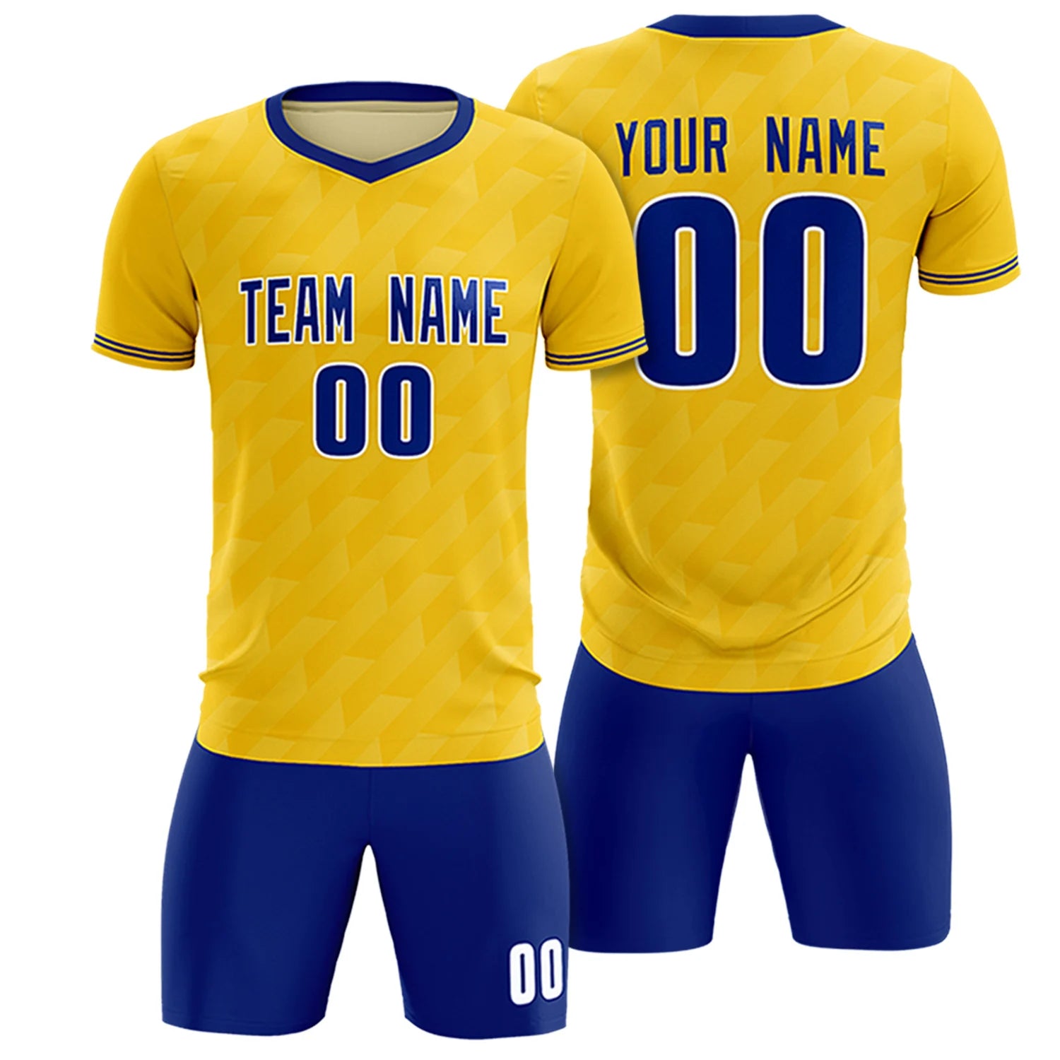 Custom Gold01 Royal Blue Training Uniform Soccer Sets Jersey