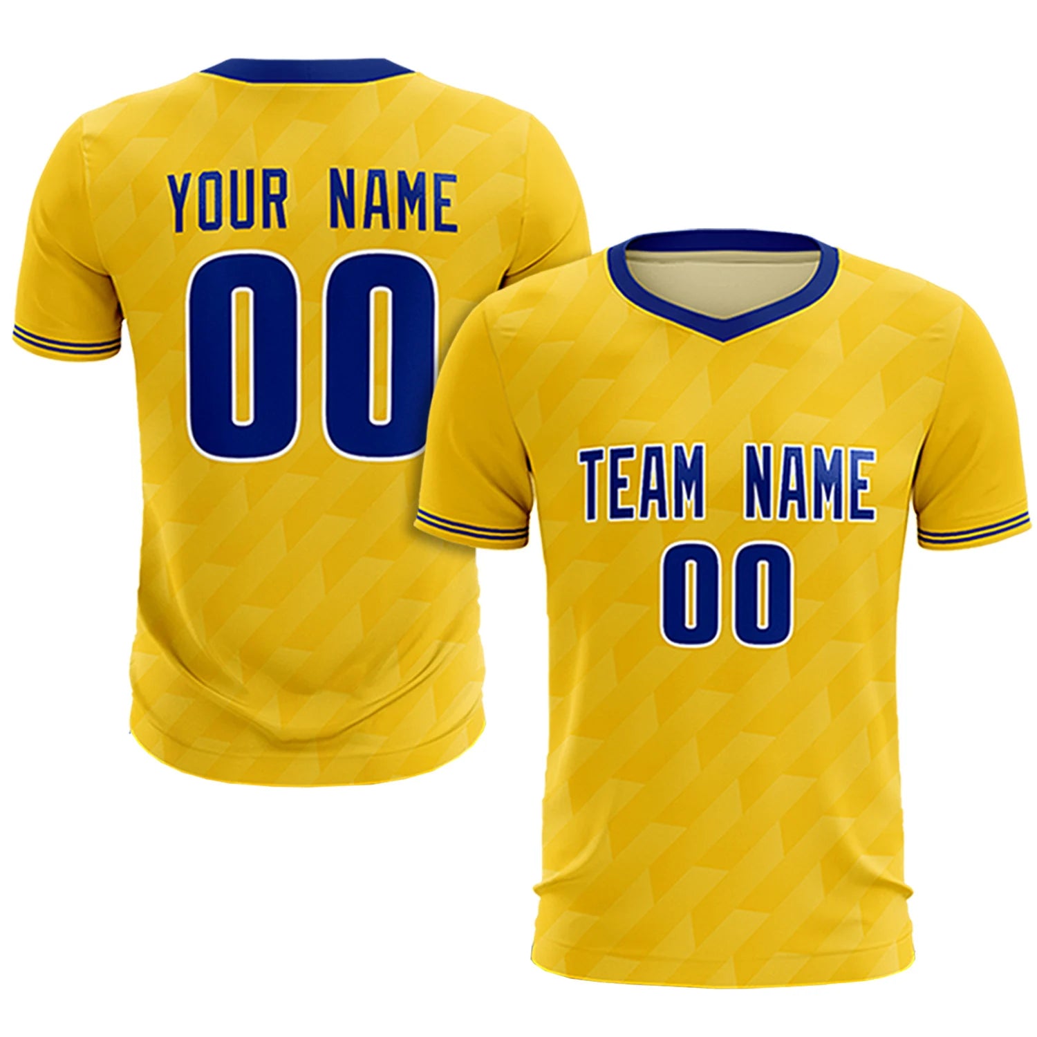 Custom Gold01 Royal Blue Training Uniform Soccer Sets Jersey