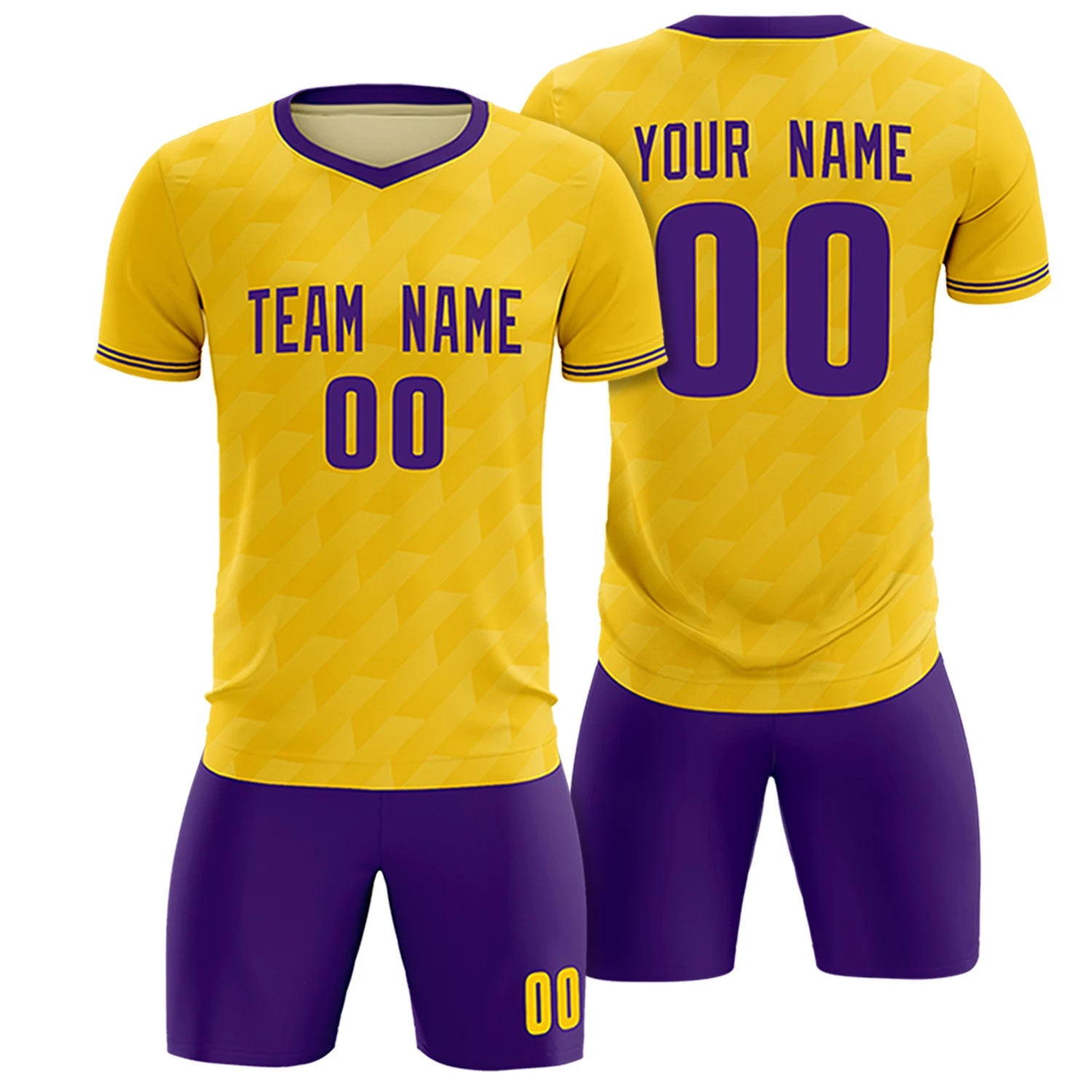 Custom Gold01 Purple Training Uniform Soccer Sets Jersey