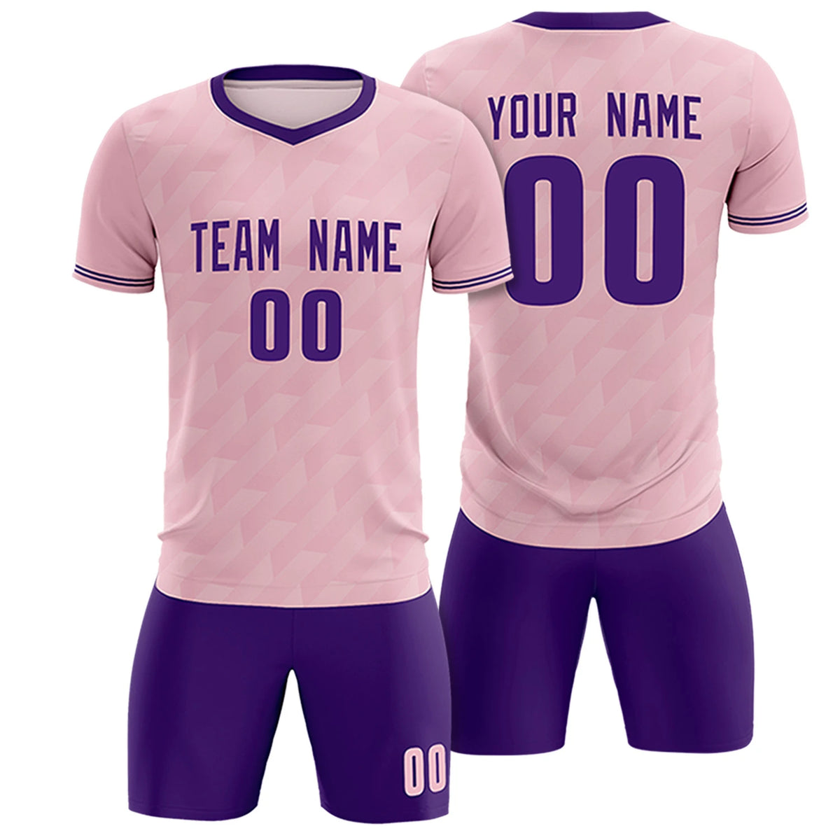 Custom Light Pink Purple Training Uniform Soccer Sets Jersey