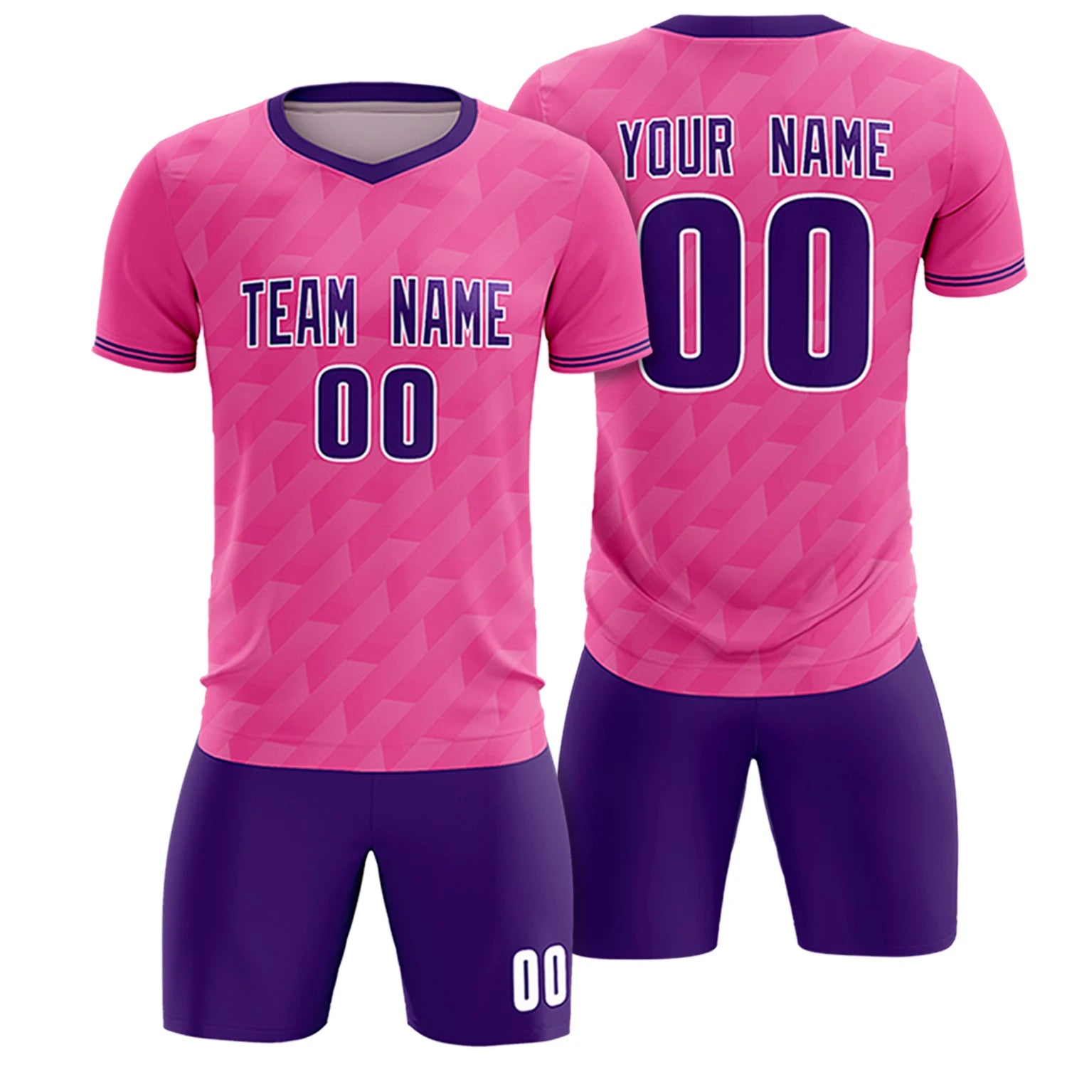 Custom Pink Purple Training Uniform Soccer Sets Jersey