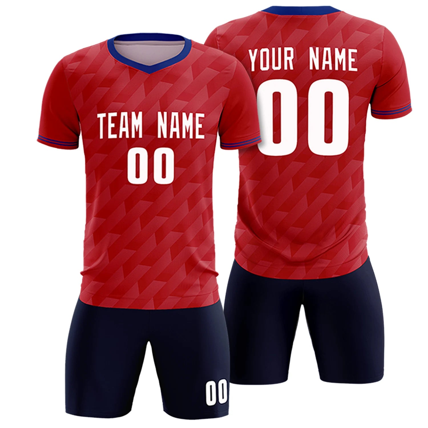 Custom Red Royal Blue Training Uniform Soccer Sets Jersey