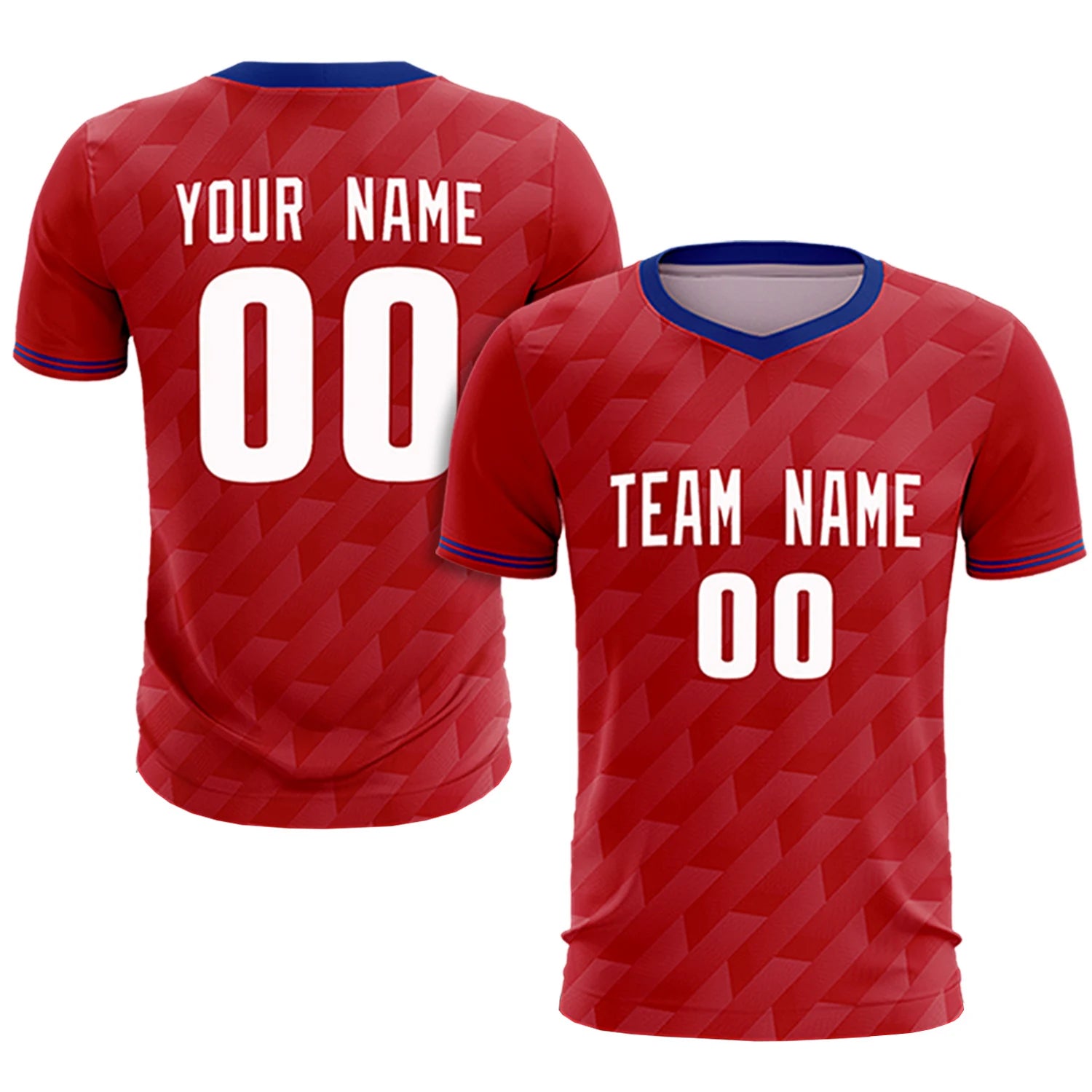 Custom Red Royal Blue Training Uniform Soccer Sets Jersey