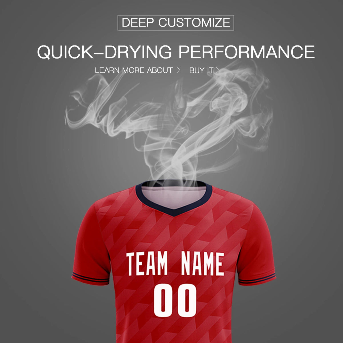 Custom Red Navy Training Uniform Soccer Sets Jersey