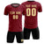 Custom Crimson Black Training Uniform Soccer Sets Jersey