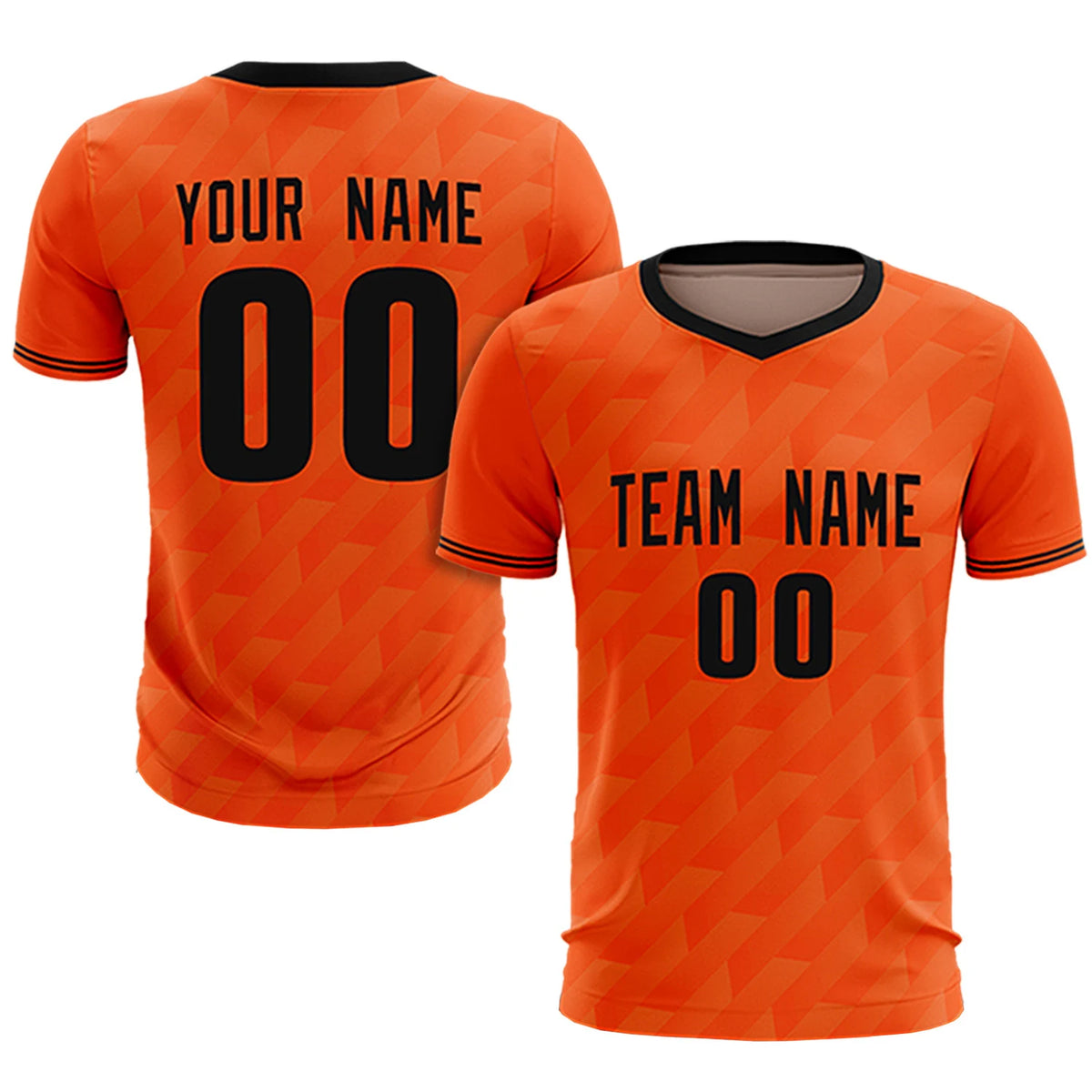 Custom Orange Black Training Uniform Soccer Sets Jersey