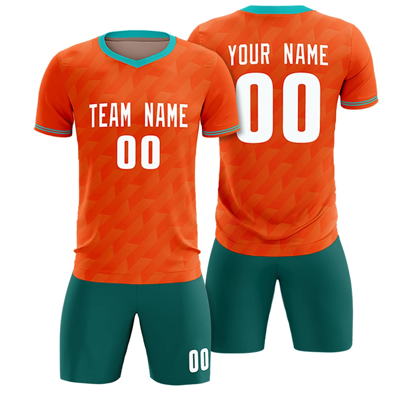 Custom Orange Bright Green Training Uniform Soccer Sets Jersey