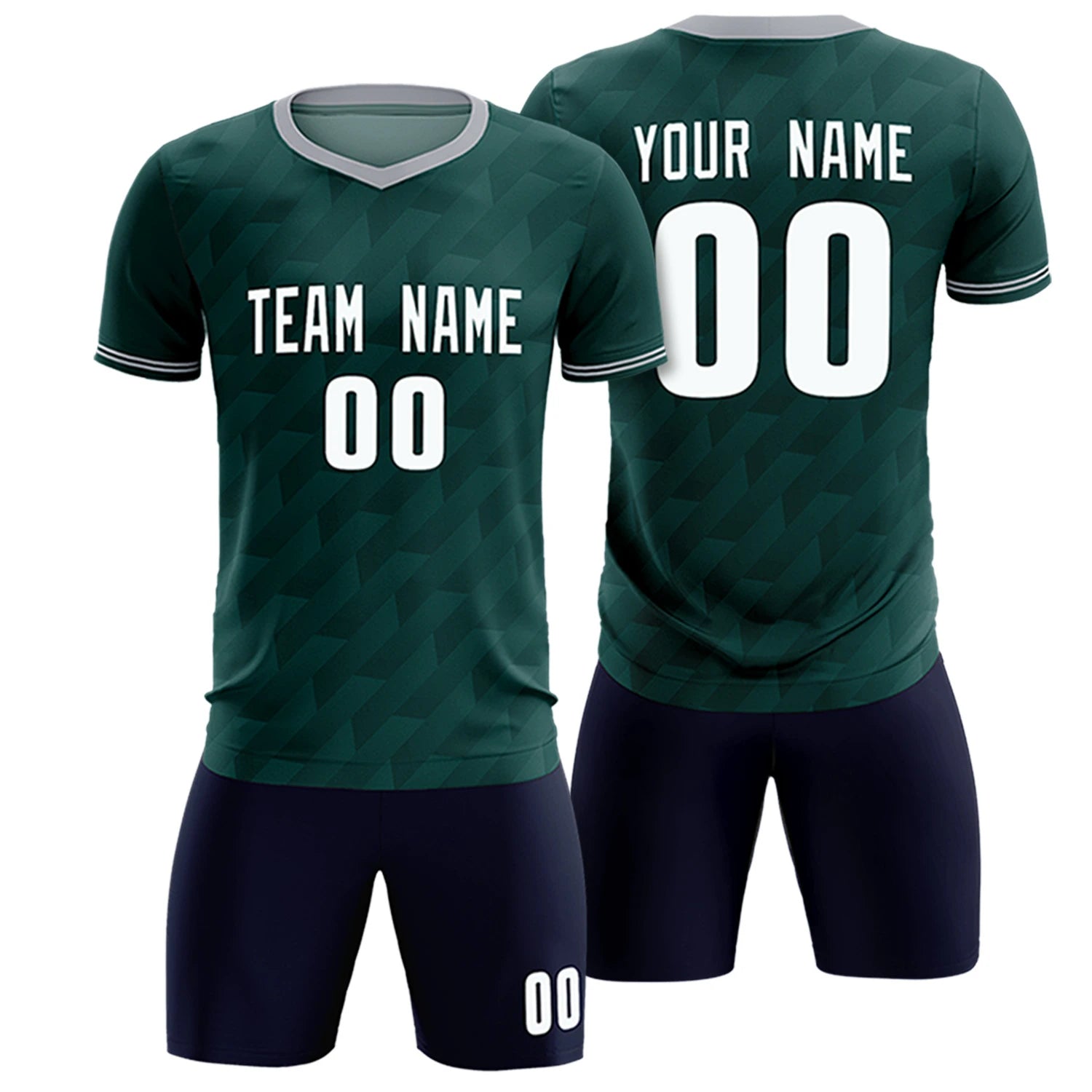 Custom Midnight Green Gray Training Uniform Soccer Sets Jersey