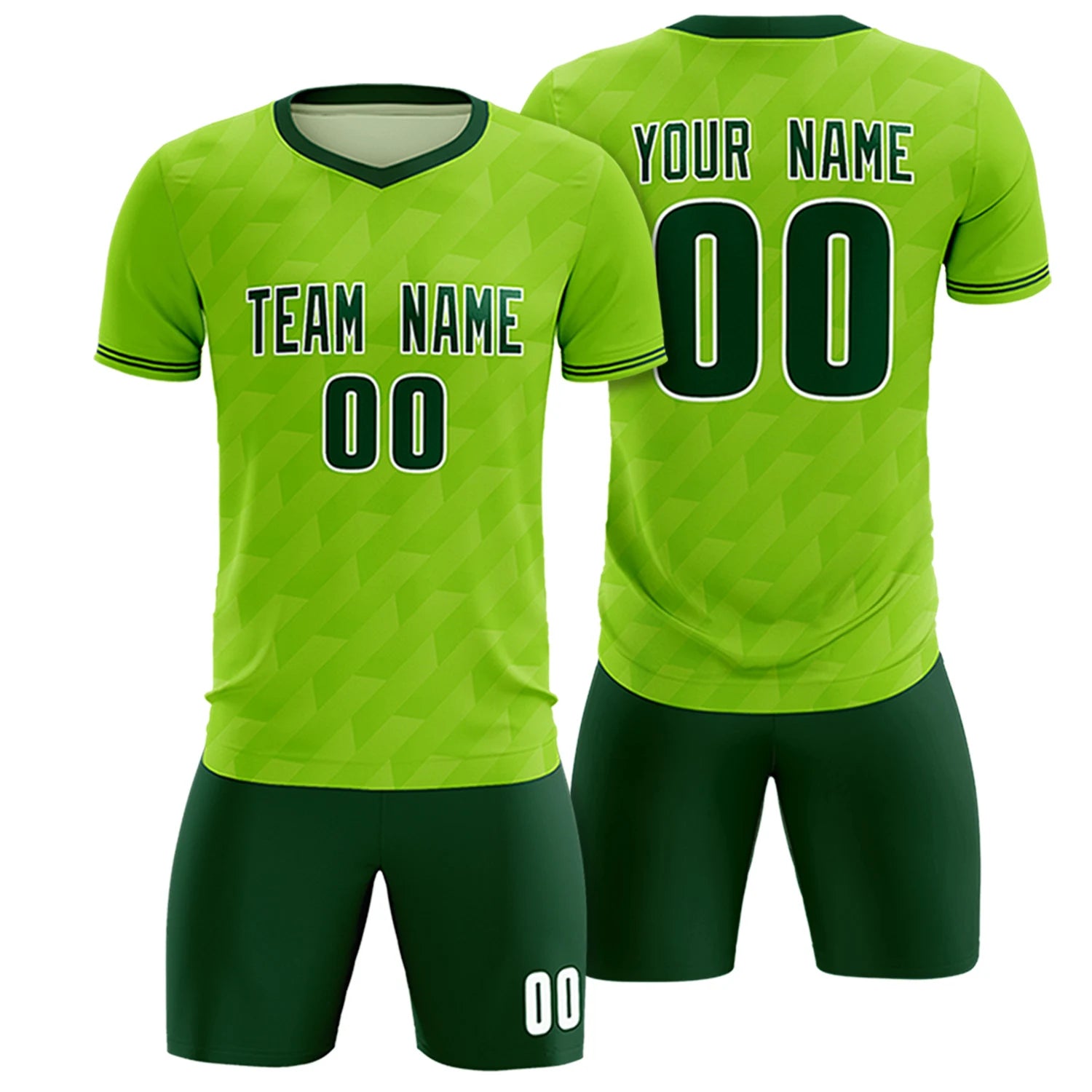 Custom Neon Green Green Training Uniform Soccer Sets Jersey