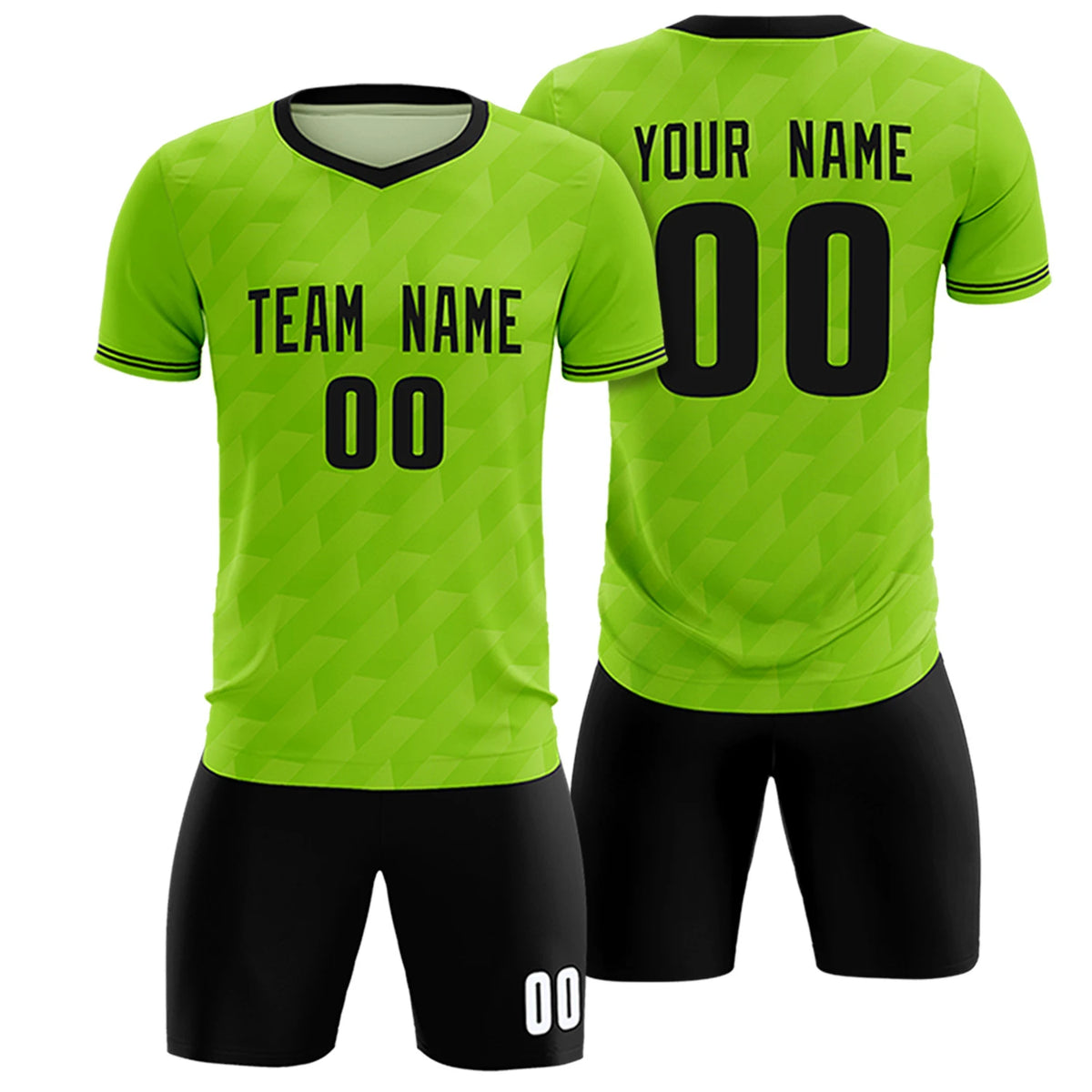 Custom Neon Green Black Training Uniform Soccer Sets Jersey