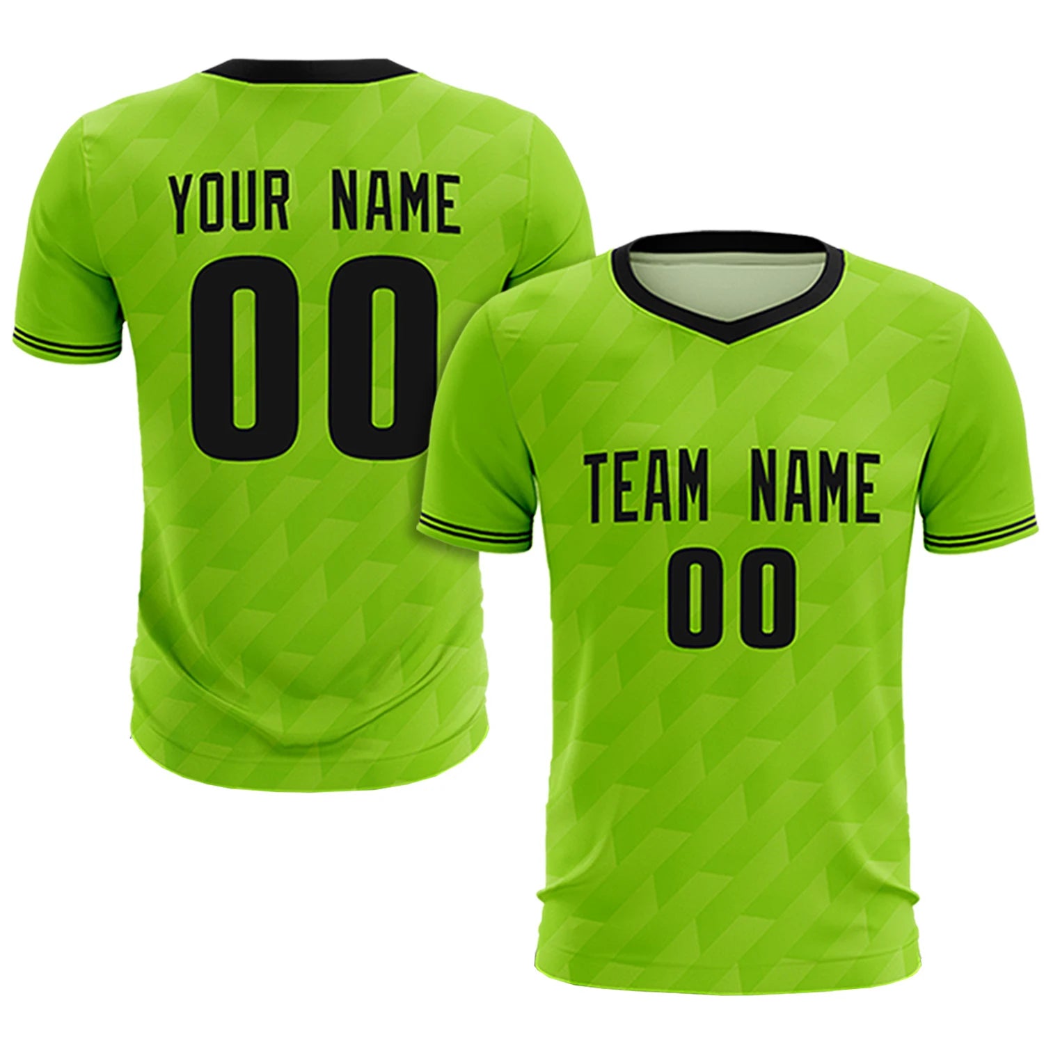 Custom Neon Green Black Training Uniform Soccer Sets Jersey