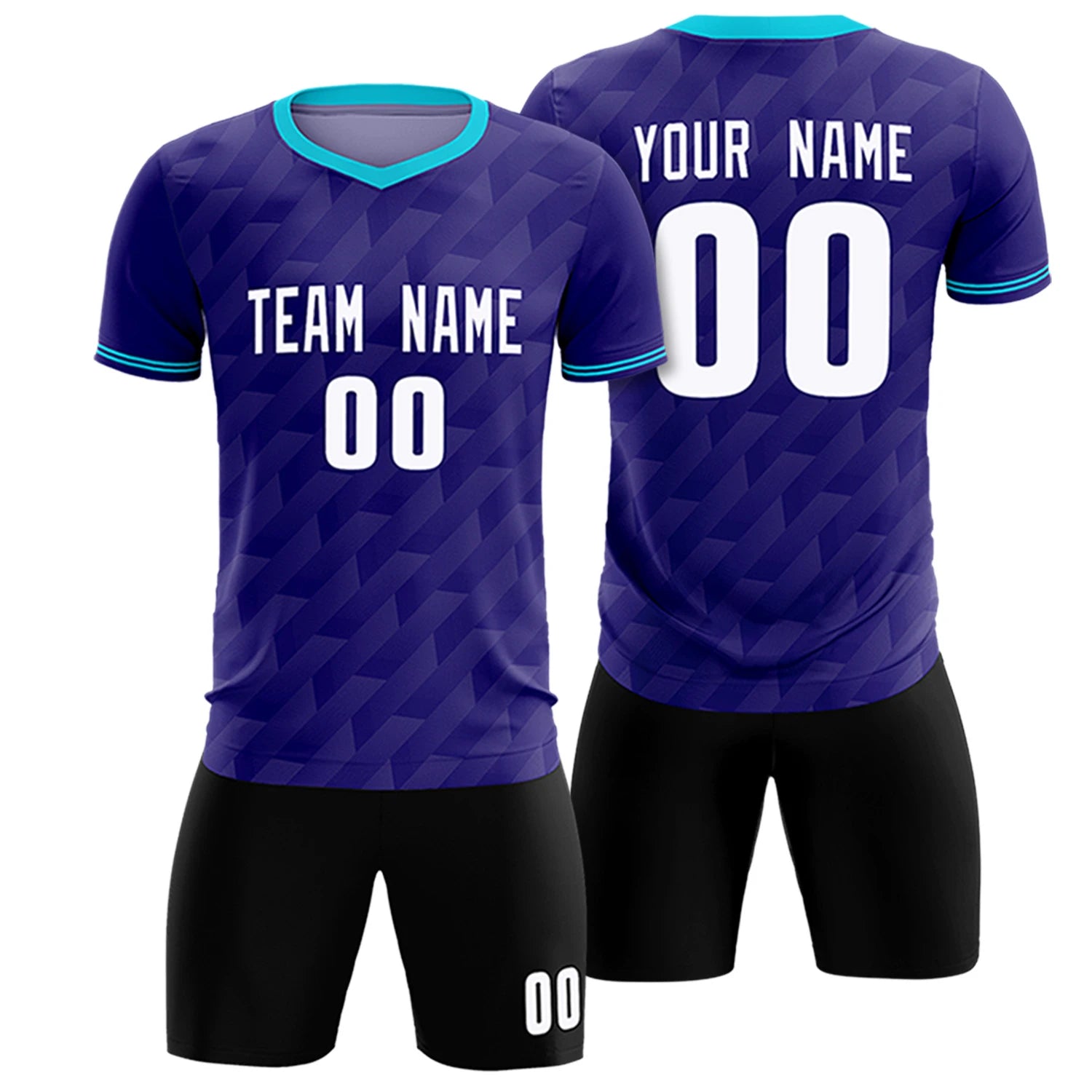 Custom Purple Sky Blue Training Uniform Soccer Sets Jersey