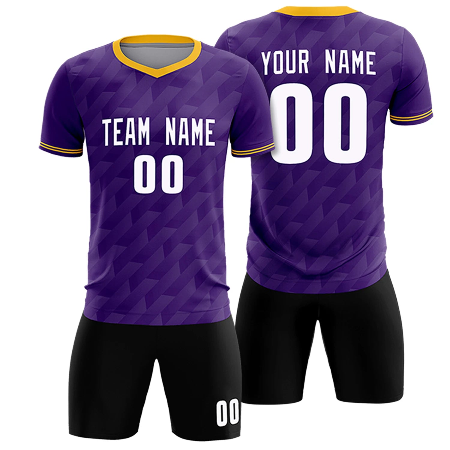 Custom Purple Gold01 Training Uniform Soccer Sets Jersey