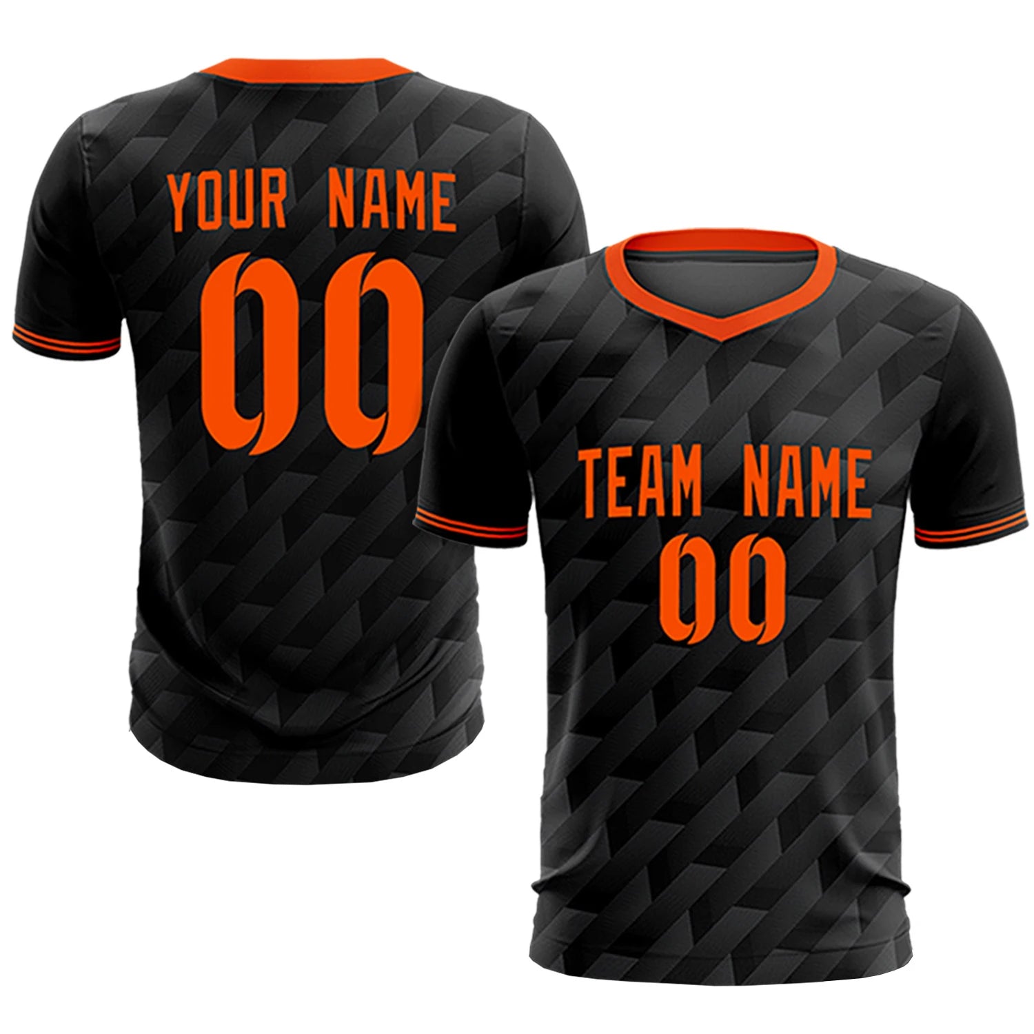 Custom Black Orange Training Uniform Soccer Sets Jersey