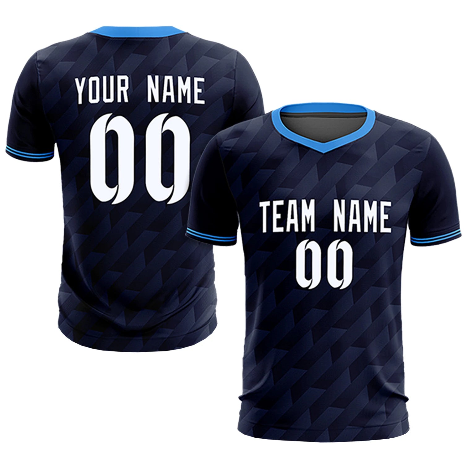 Custom Navy Powder Blue Training Uniform Soccer Sets Jersey