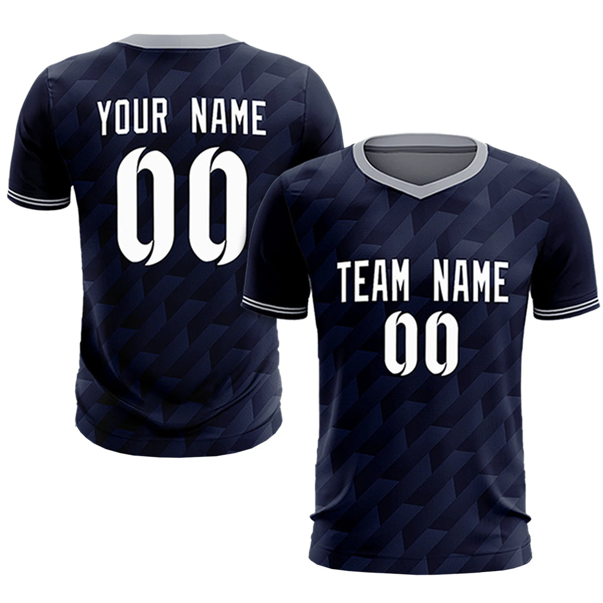 Custom Navy Gray Training Uniform Soccer Sets Jersey