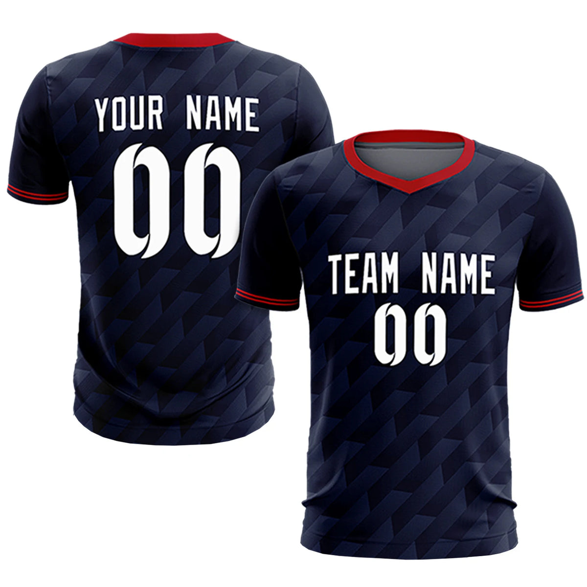 Custom Navy Red Training Uniform Soccer Sets Jersey