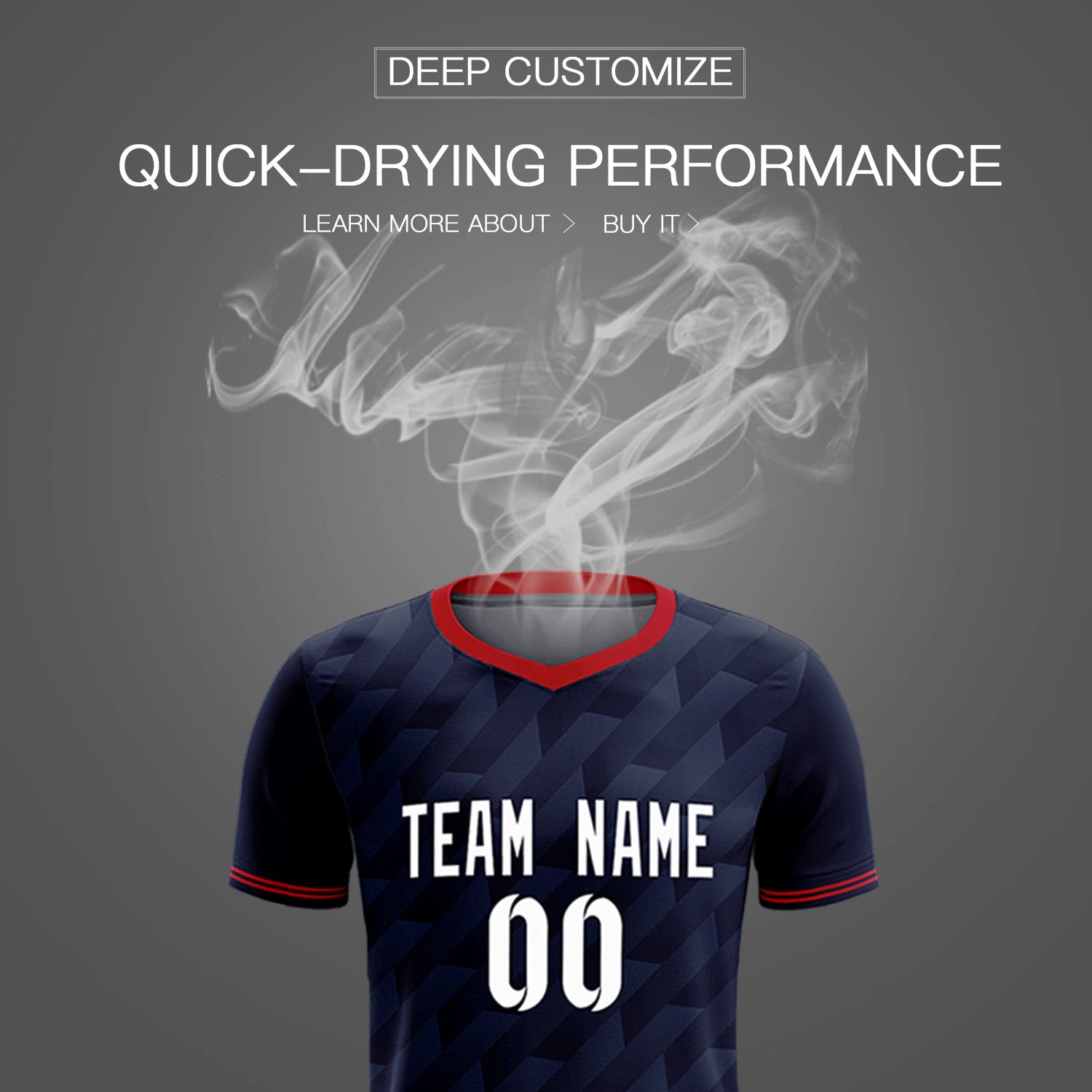 Custom Navy Red Training Uniform Soccer Sets Jersey