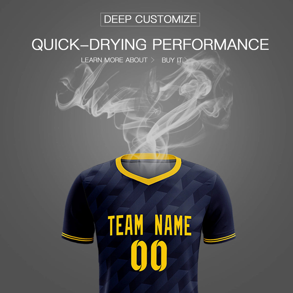 Custom Navy Gold01 Training Uniform Soccer Sets Jersey