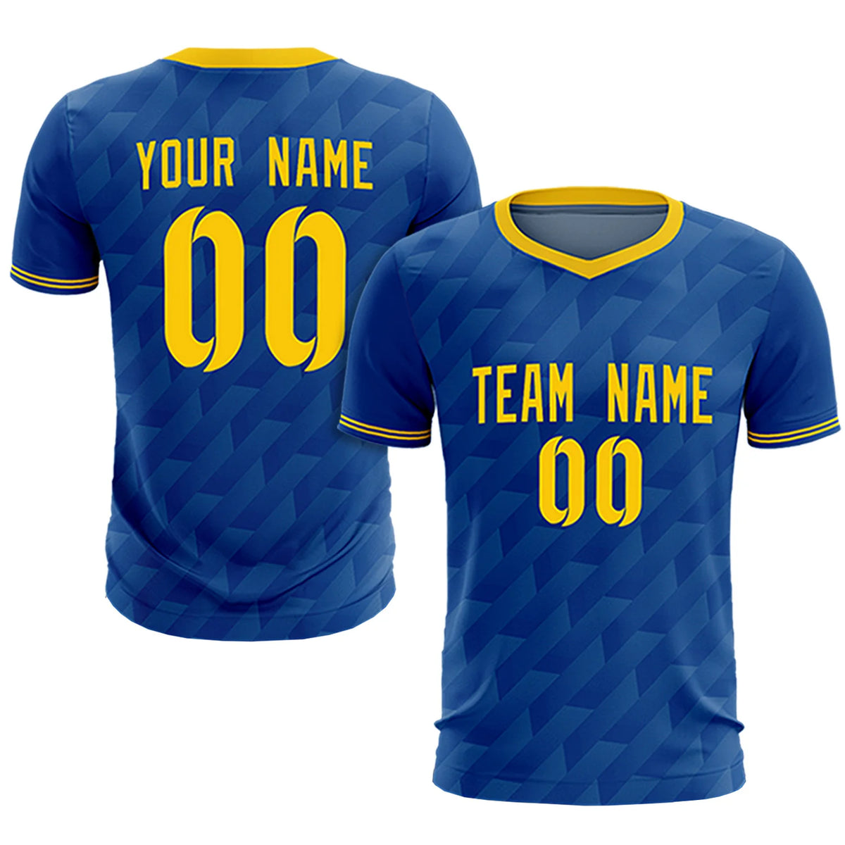Custom Royal Blue Gold01 Training Uniform Soccer Sets Jersey