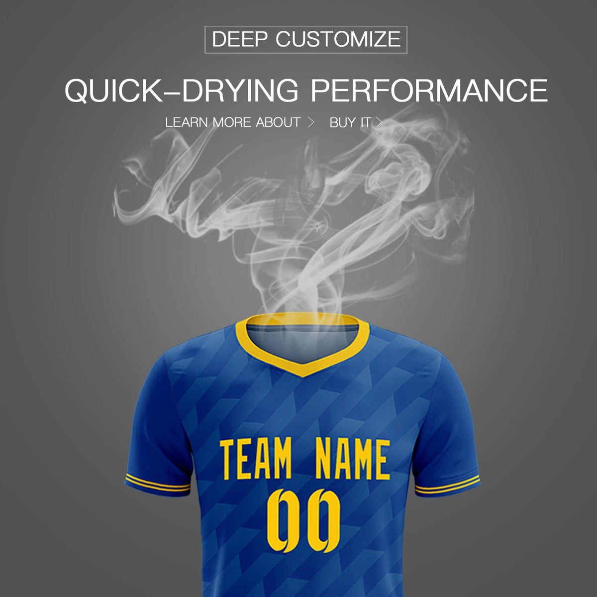 Custom Royal Blue Gold01 Training Uniform Soccer Sets Jersey