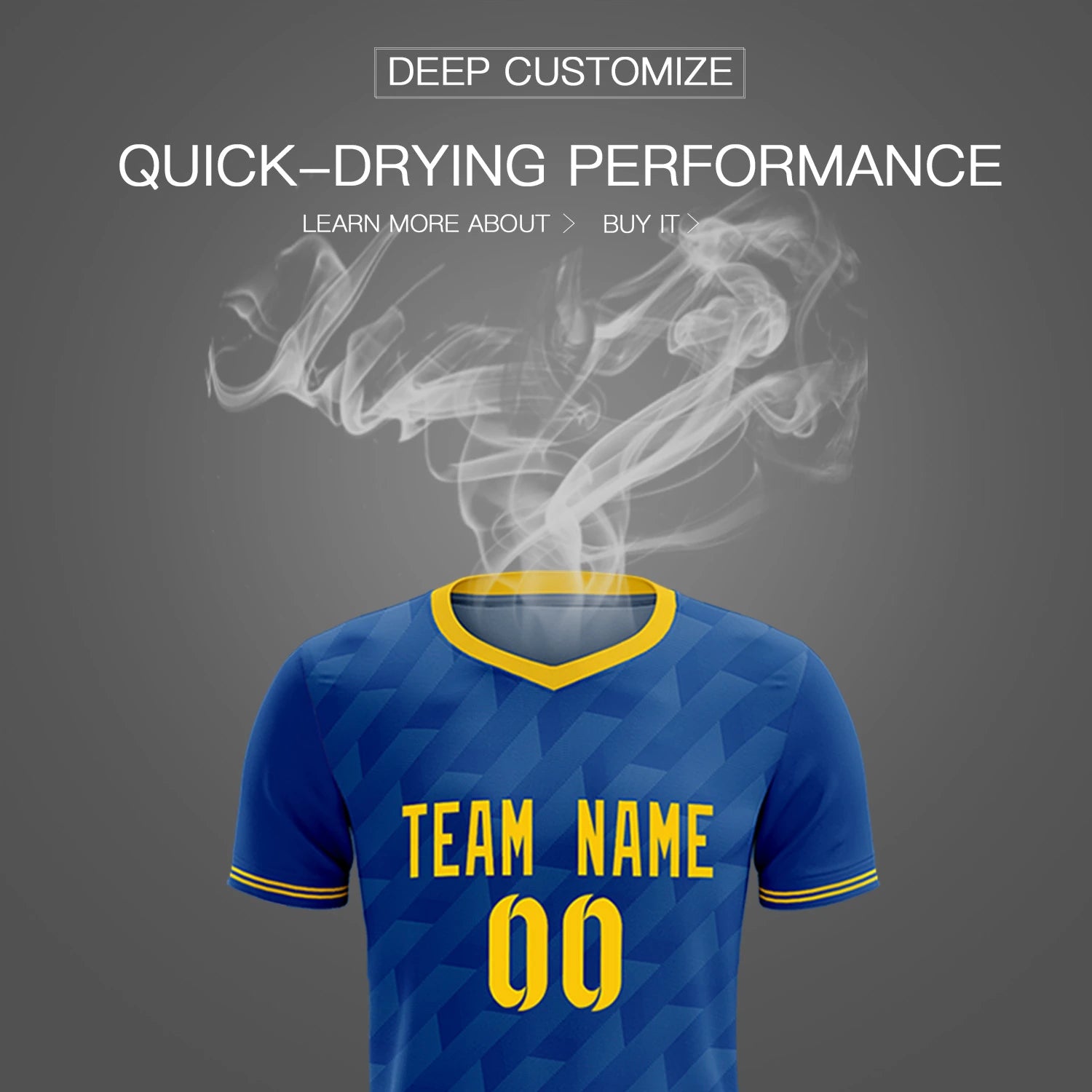 Custom Royal Blue Gold01 Training Uniform Soccer Sets Jersey