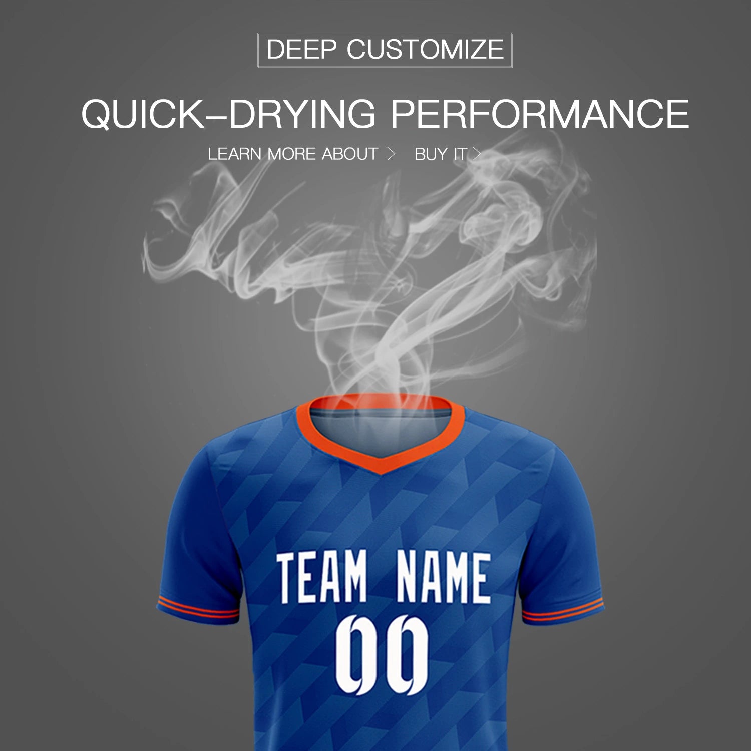 Custom Royal Blue Orange Training Uniform Soccer Sets Jersey