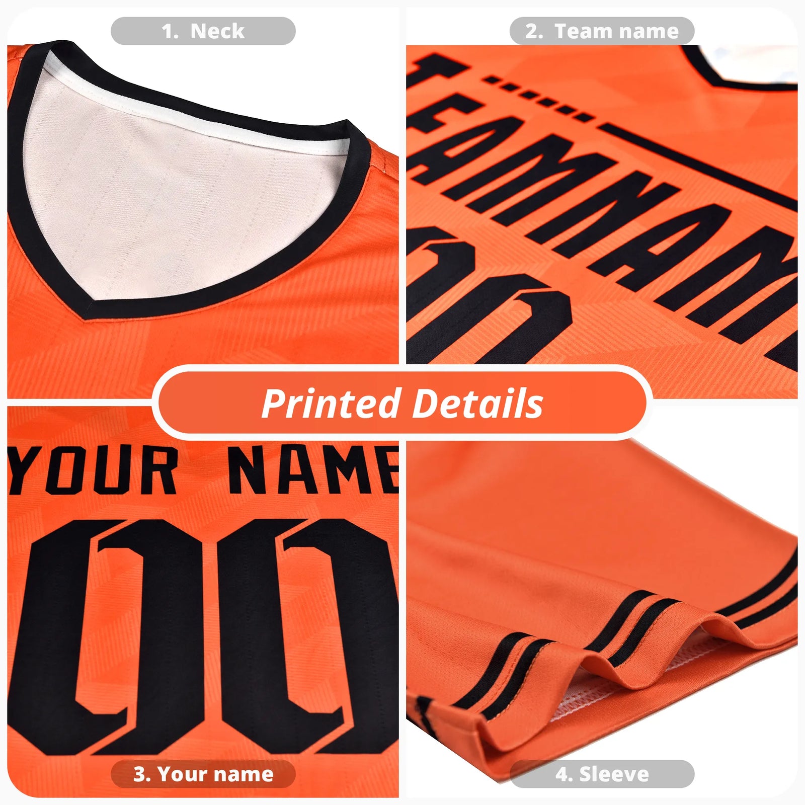 Custom Royal Blue Orange Training Uniform Soccer Sets Jersey