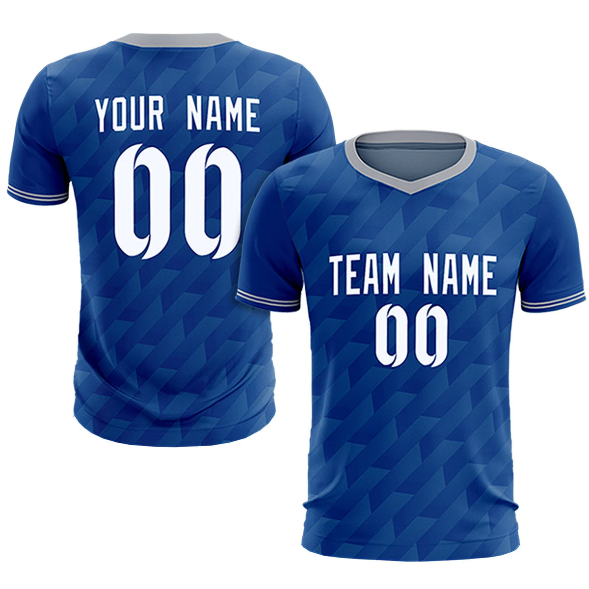 Custom Royal Blue Gray Training Uniform Soccer Sets Jersey
