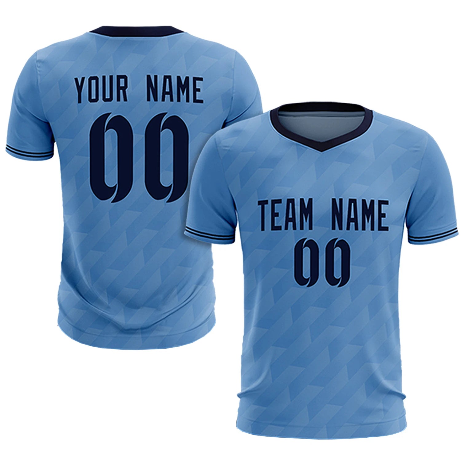 Custom Light Blue Navy Training Uniform Soccer Sets Jersey