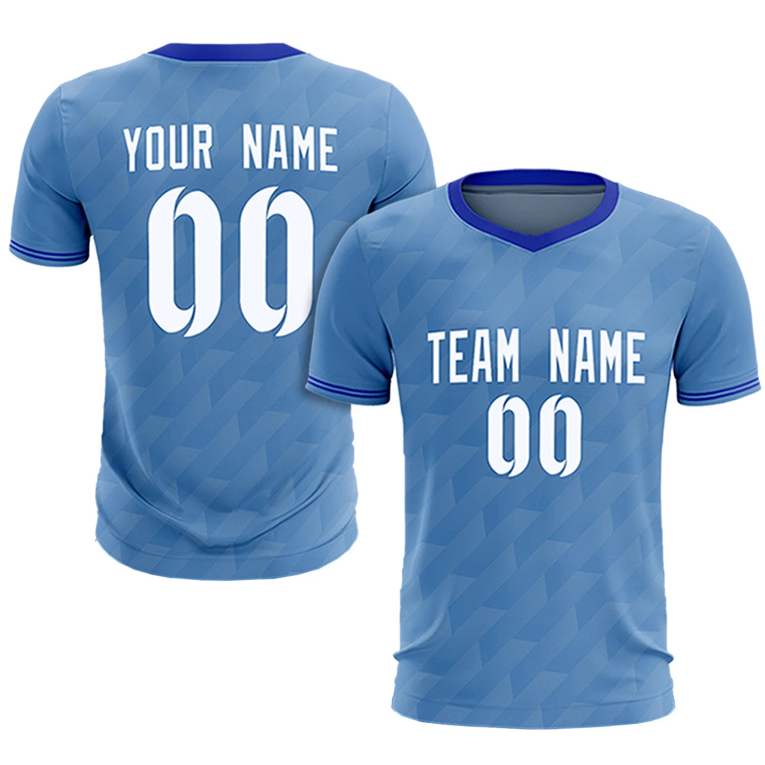 Custom Light Blue Royal Blue Training Uniform Soccer Sets Jersey
