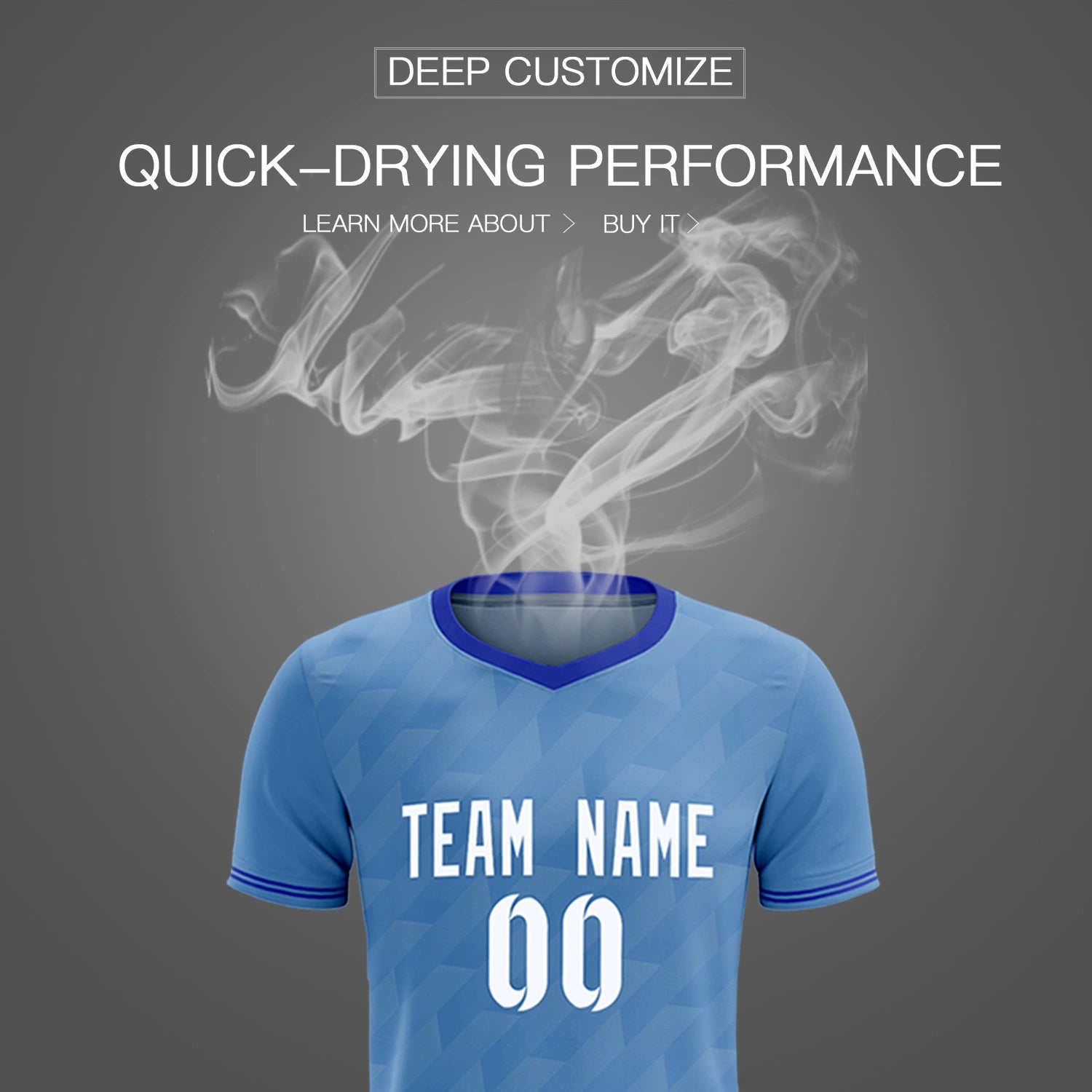 Custom Light Blue Royal Blue Training Uniform Soccer Sets Jersey