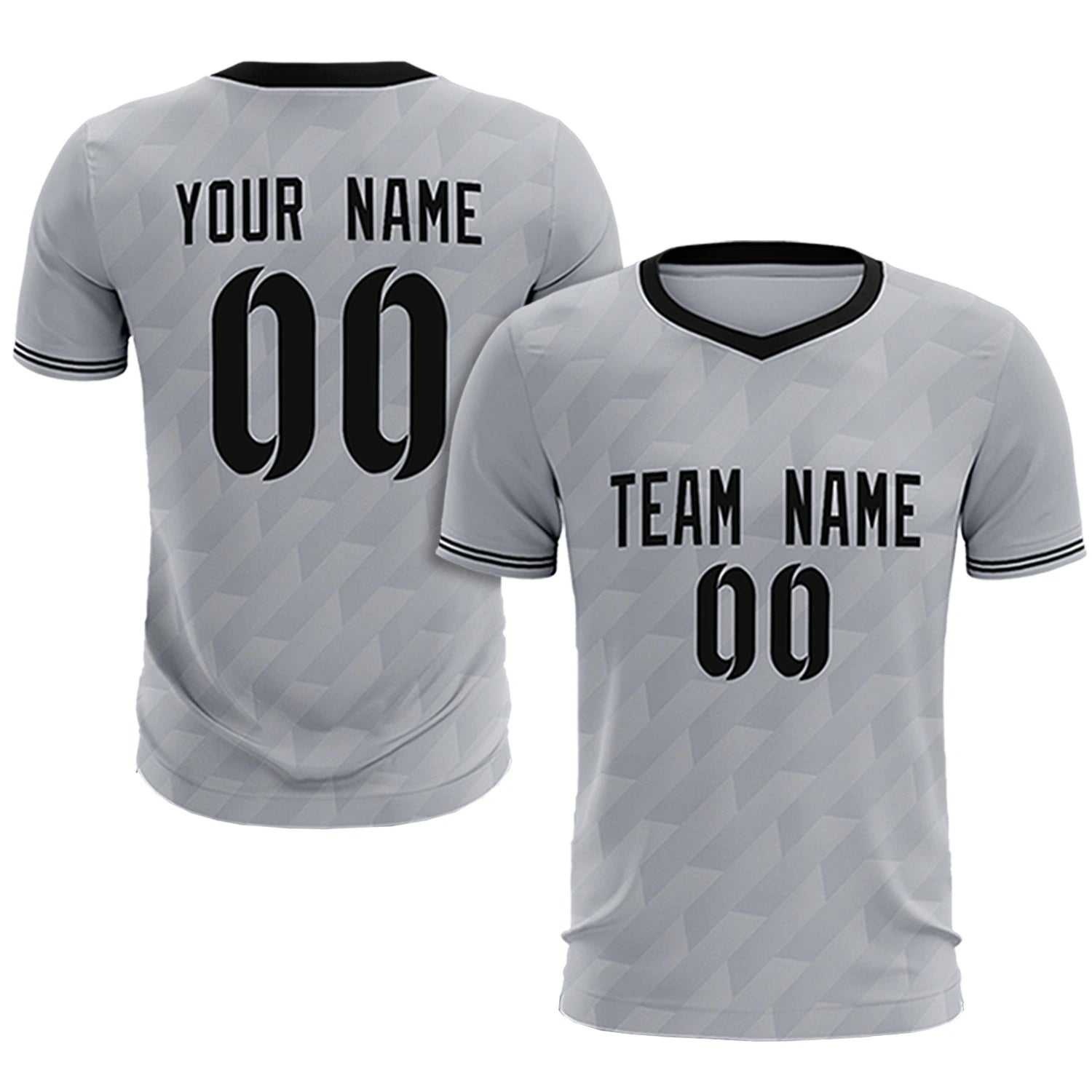 Custom Gray Black Training Uniform Soccer Sets Jersey