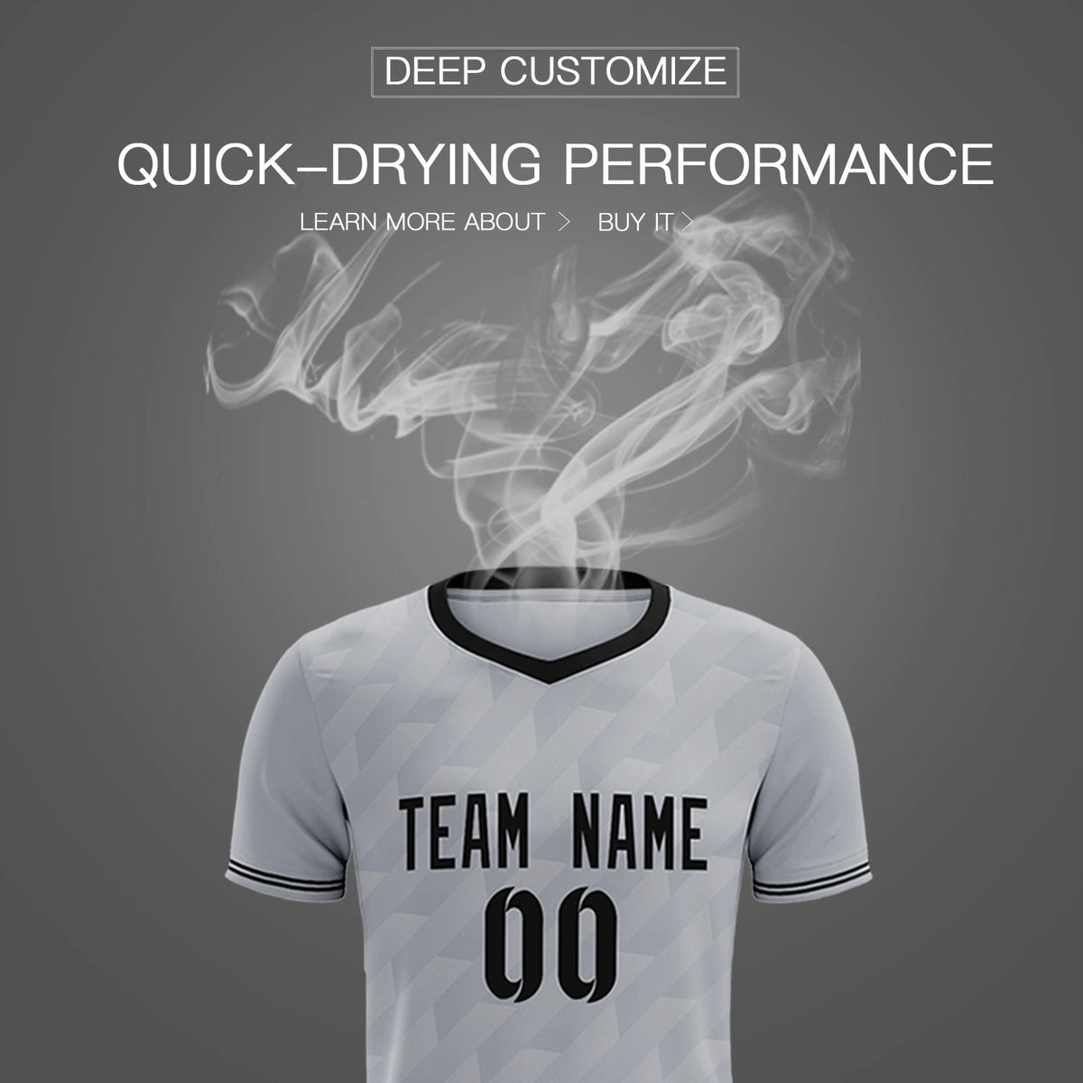 Custom Gray Black Training Uniform Soccer Sets Jersey