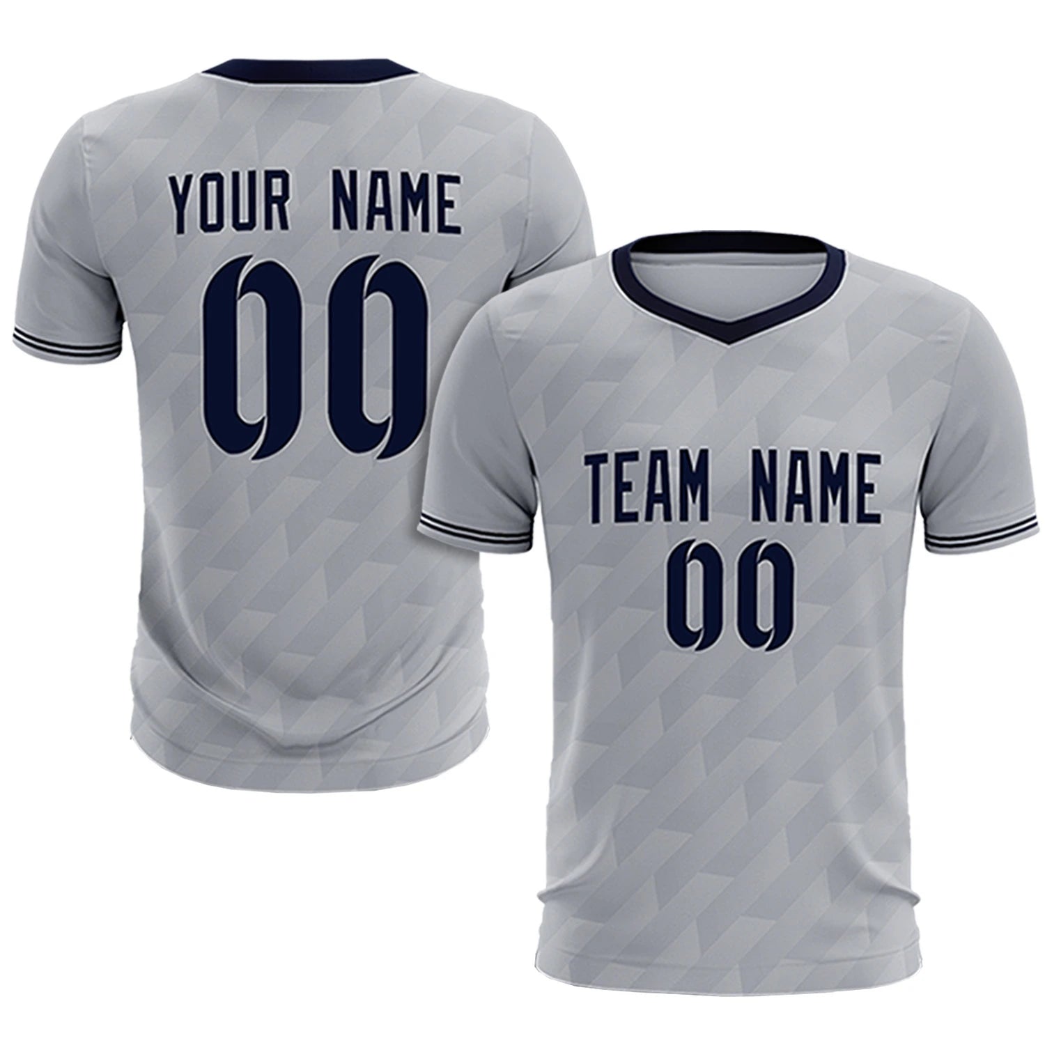 Custom Gray Navy Training Uniform Soccer Sets Jersey