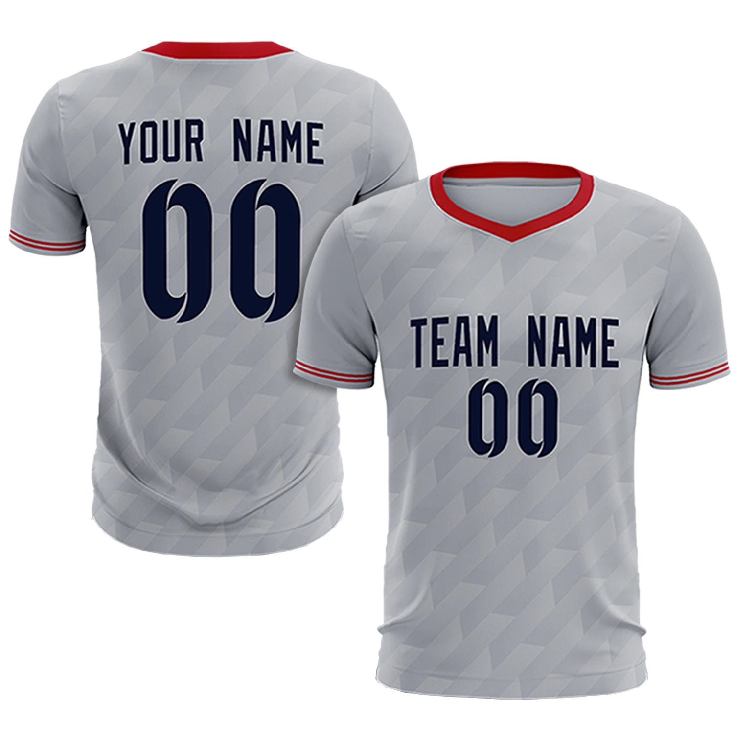 Custom Gray Red Training Uniform Soccer Sets Jersey