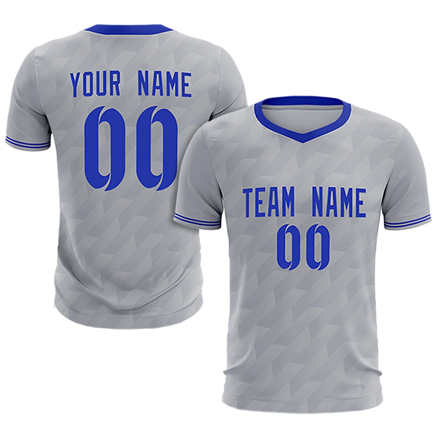 Custom Gray Royal Blue Training Uniform Soccer Sets Jersey