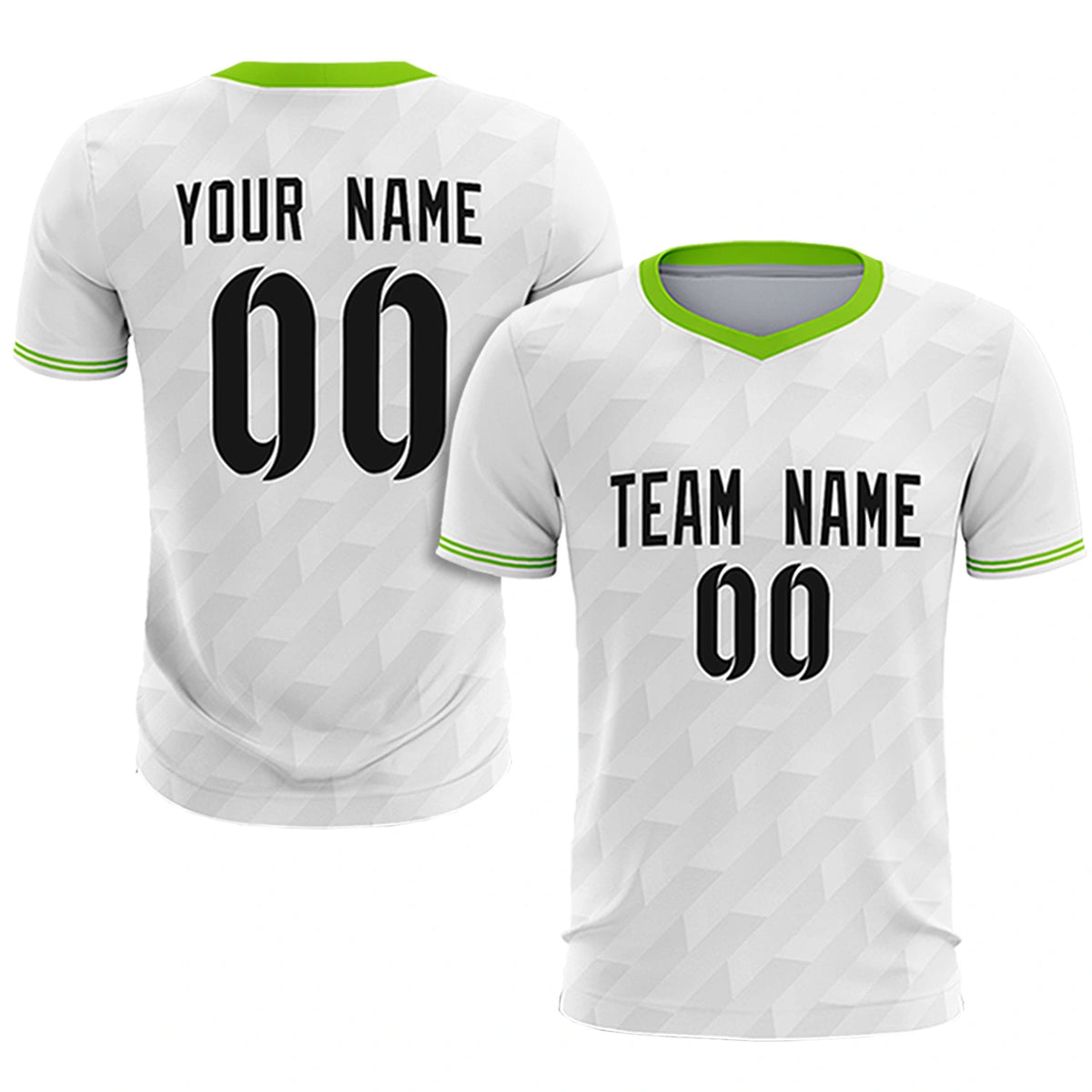 Custom White Neon Green Training Uniform Soccer Sets Jersey