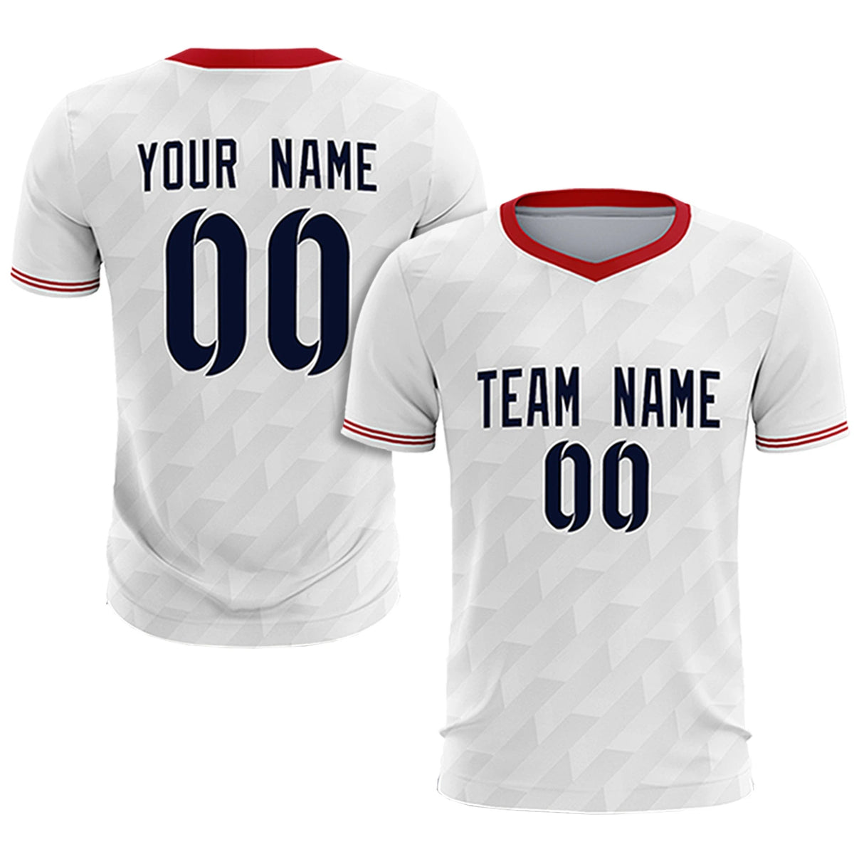 Custom White Red Training Uniform Soccer Sets Jersey