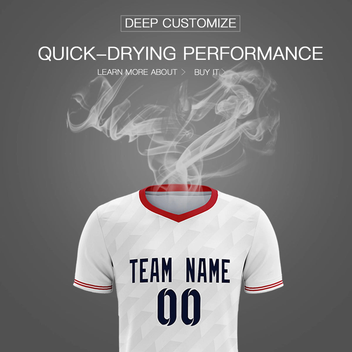 Custom White Red Training Uniform Soccer Sets Jersey