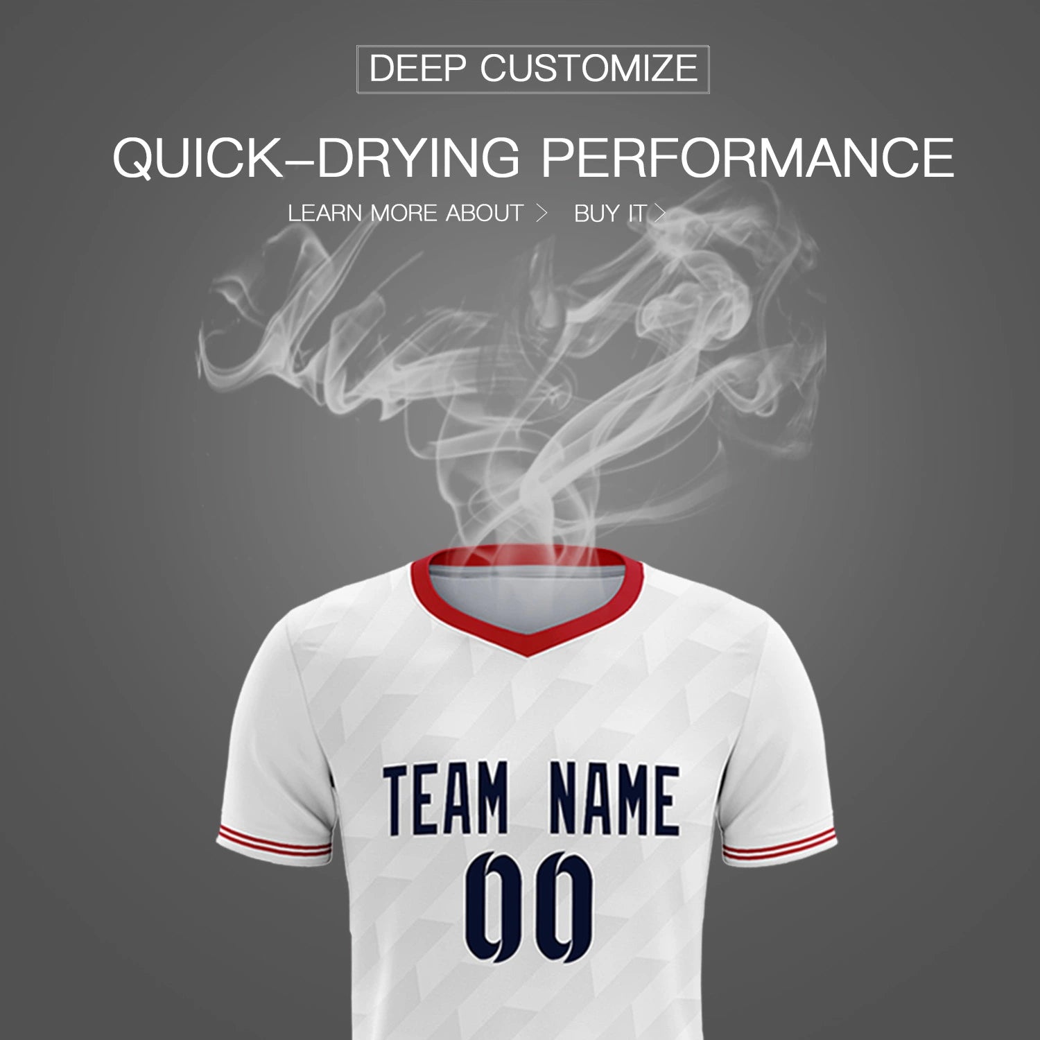 Custom White Red Training Uniform Soccer Sets Jersey