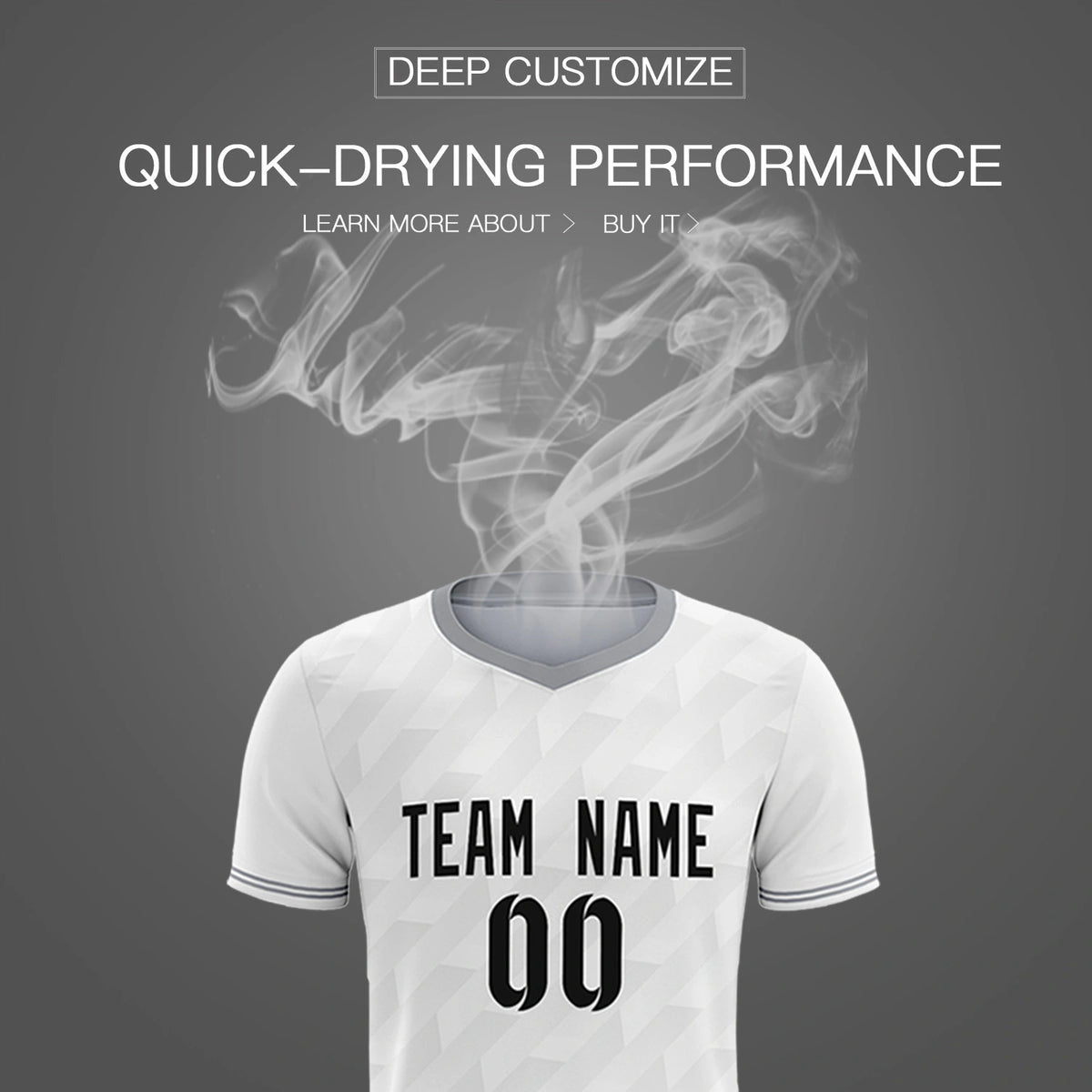 Custom White Gray Training Uniform Soccer Sets Jersey