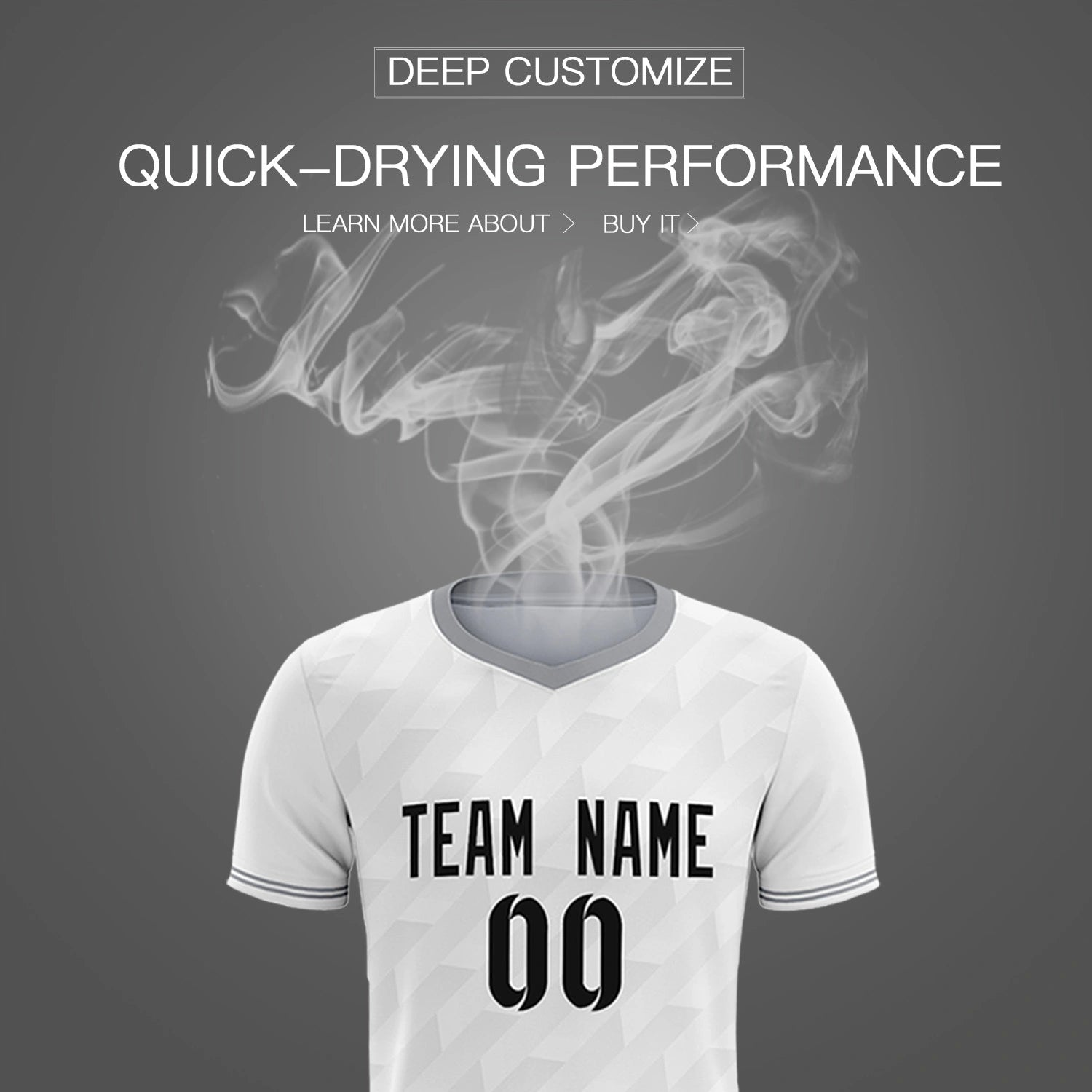 Custom White Gray Training Uniform Soccer Sets Jersey