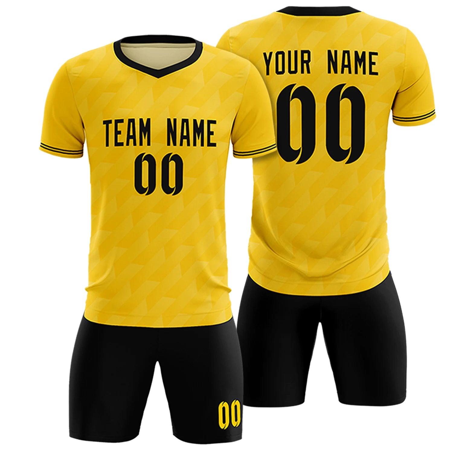 Custom Gold01 Black Training Uniform Soccer Sets Jersey